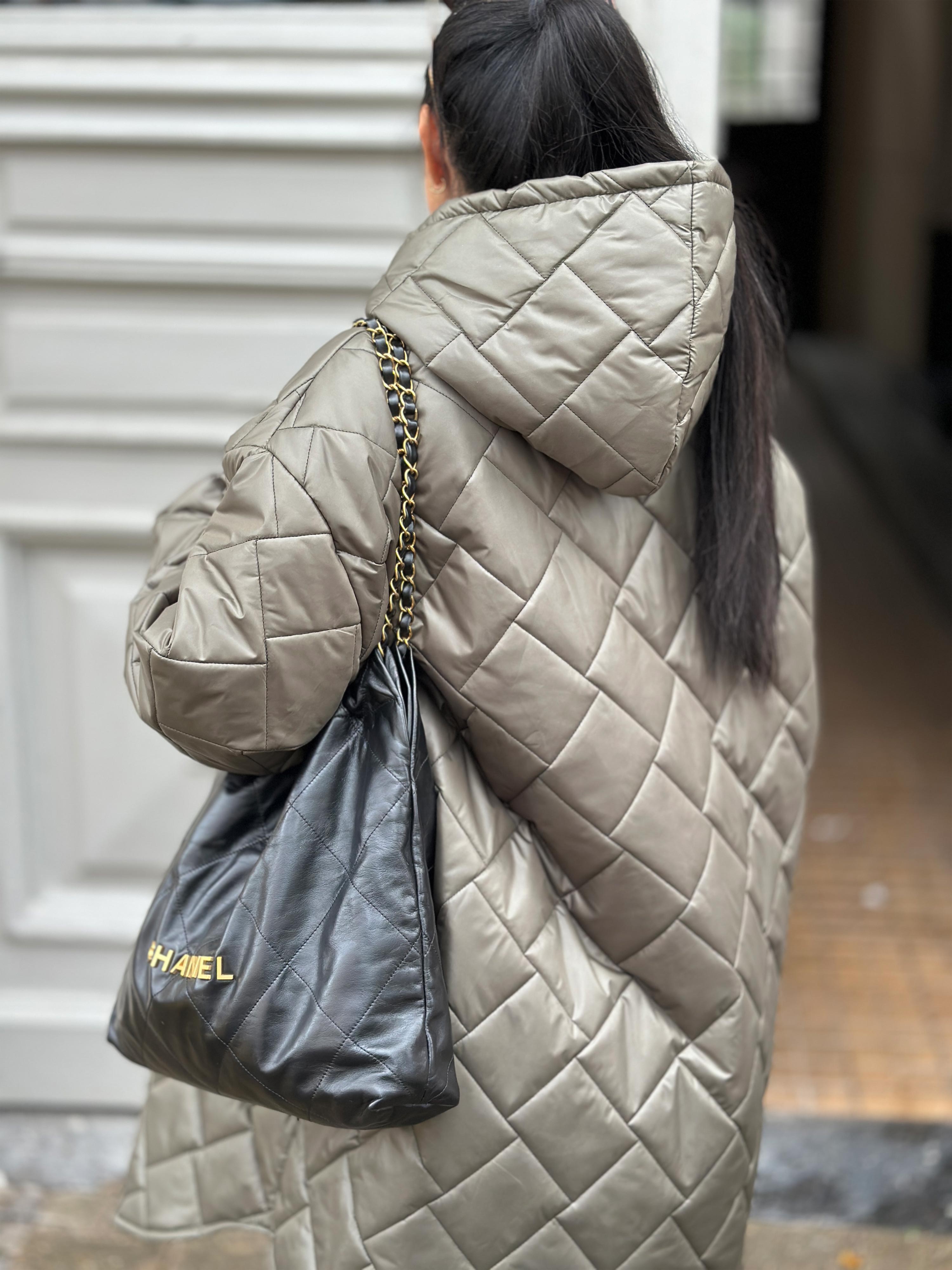 CURVY Steppjacke mit Kapuze - Olive