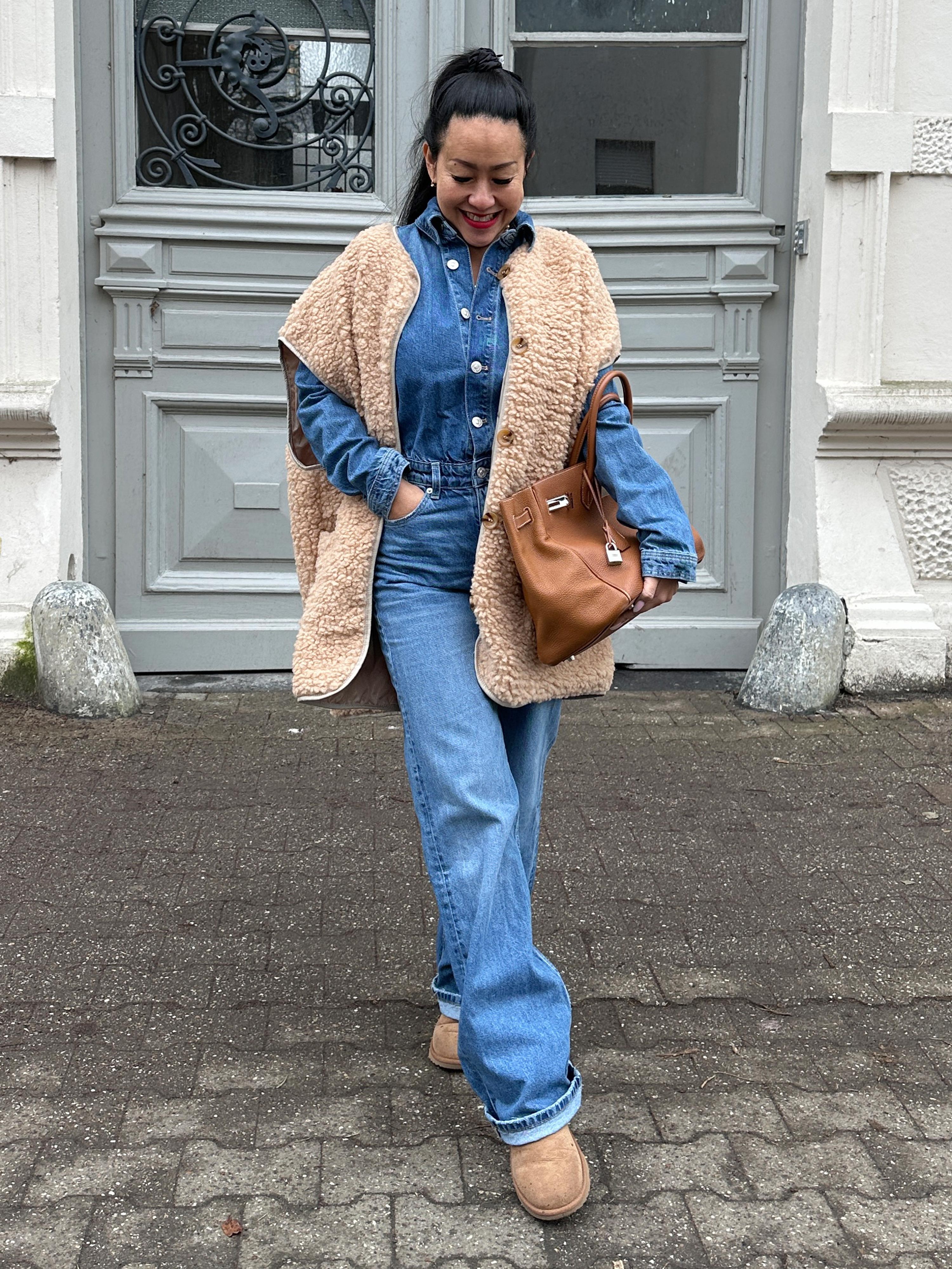 Oversize Teddylook Weste - ALMA - Oatmeal