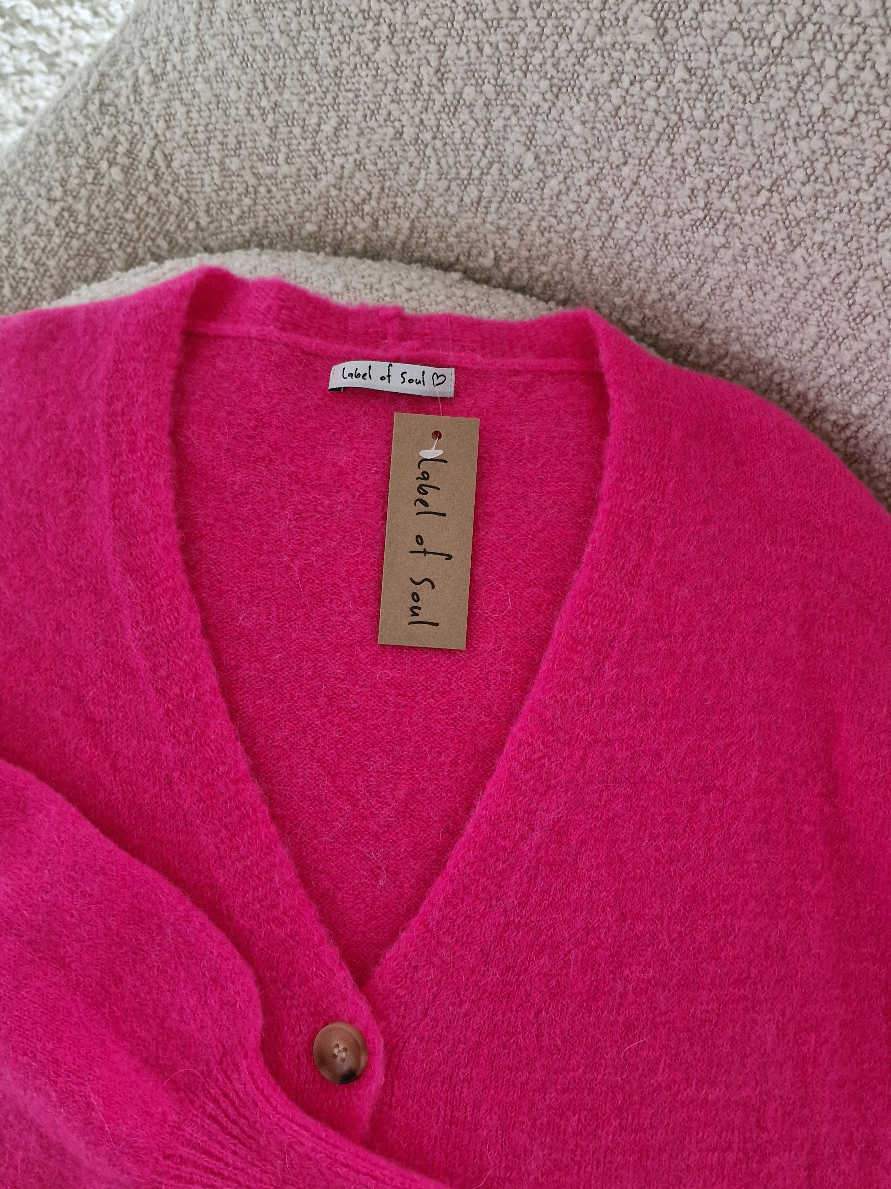 Cardigan mit Baby-Alpakawollanteil - Pink