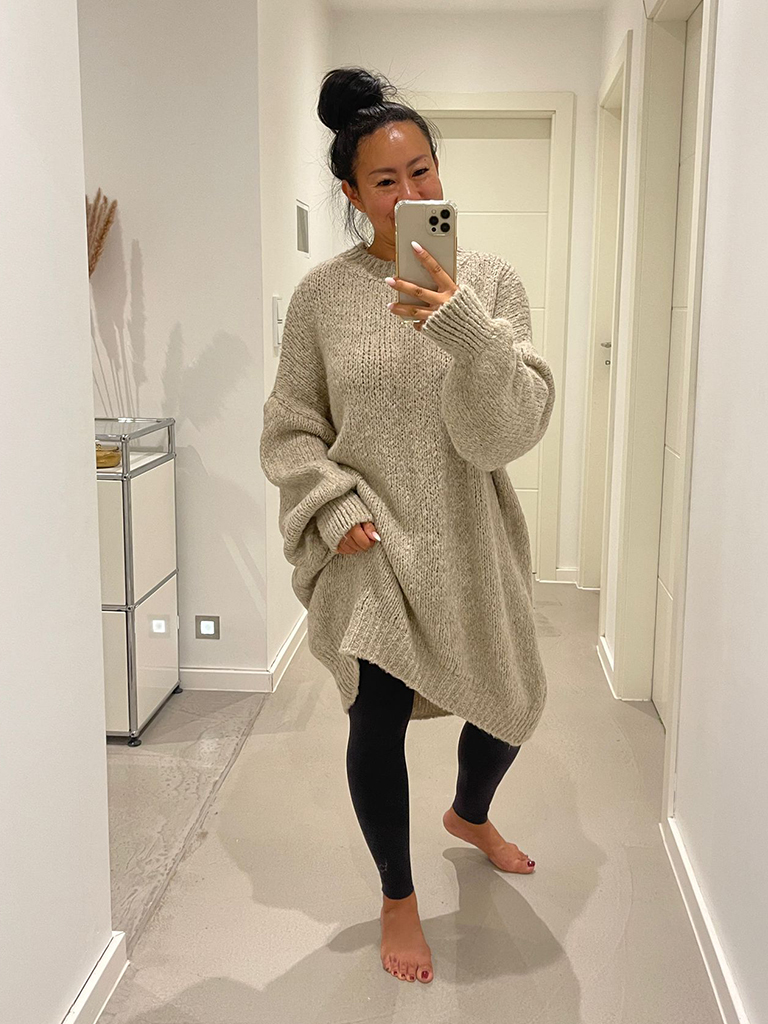 Oversize Strickpullover FLAUSCHI Long - Beige