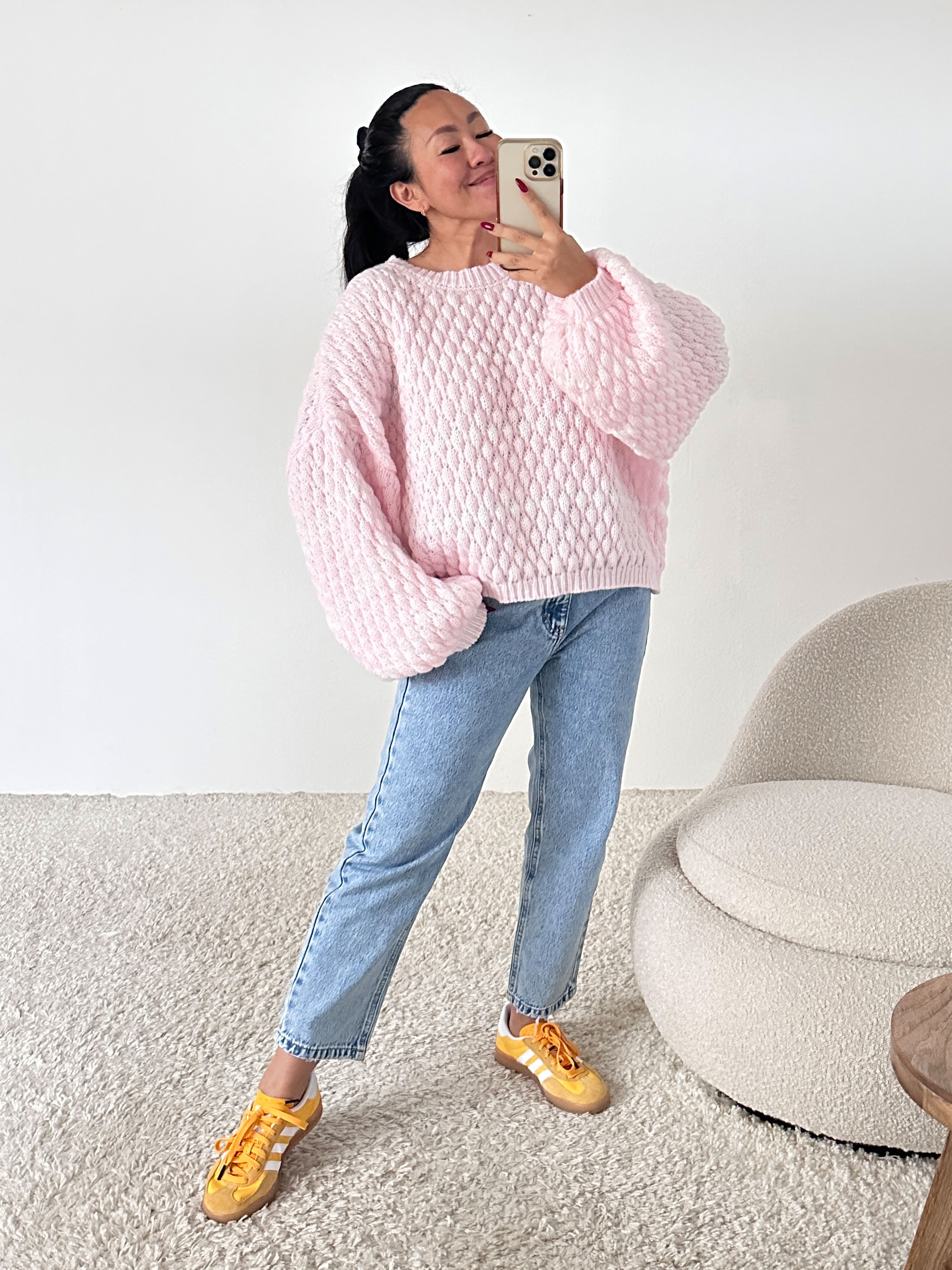 Cropped Grobstrick Pullover - ISABELLA - Rosa