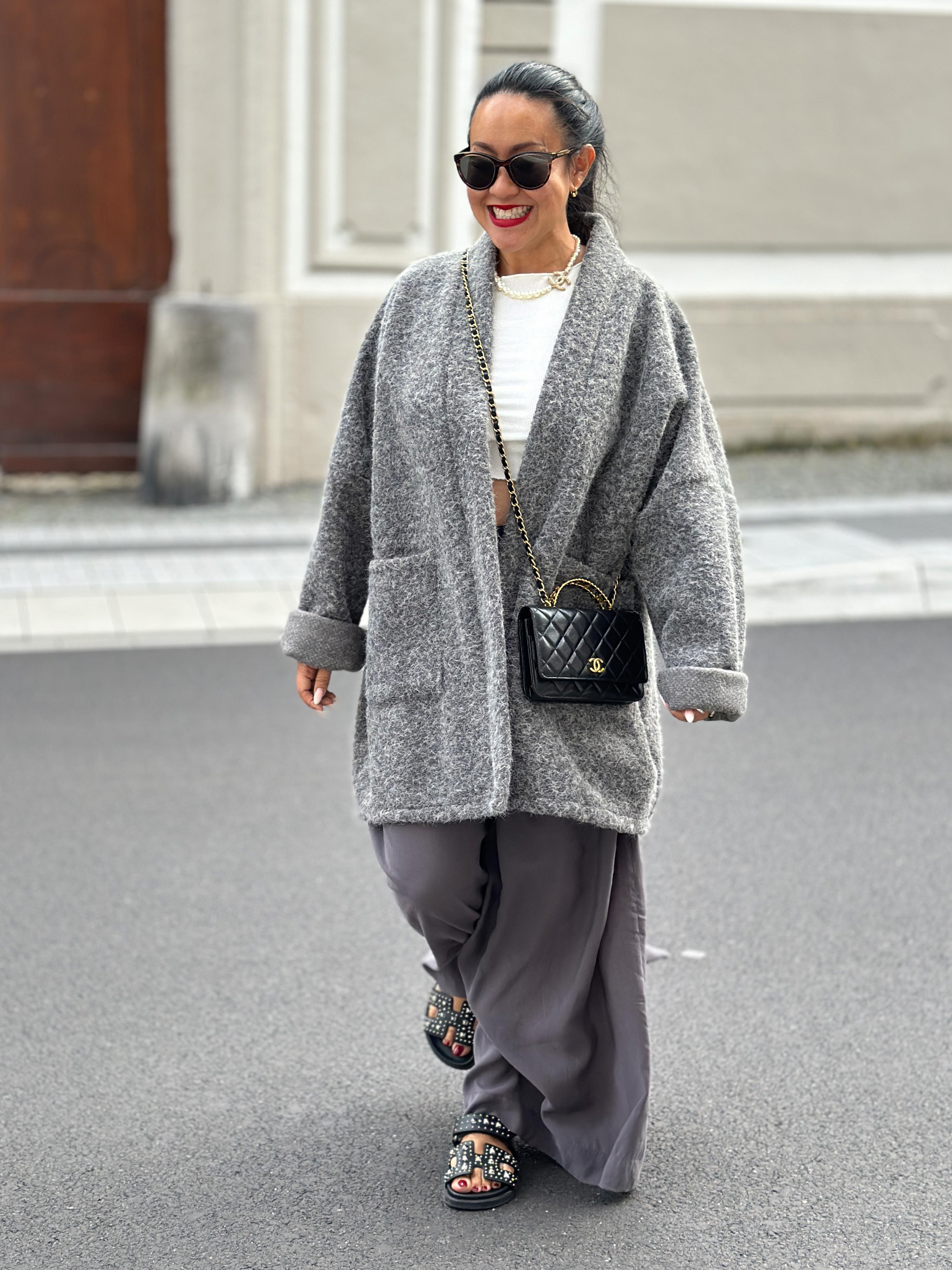 Oversize Blazer Jacke - Grau