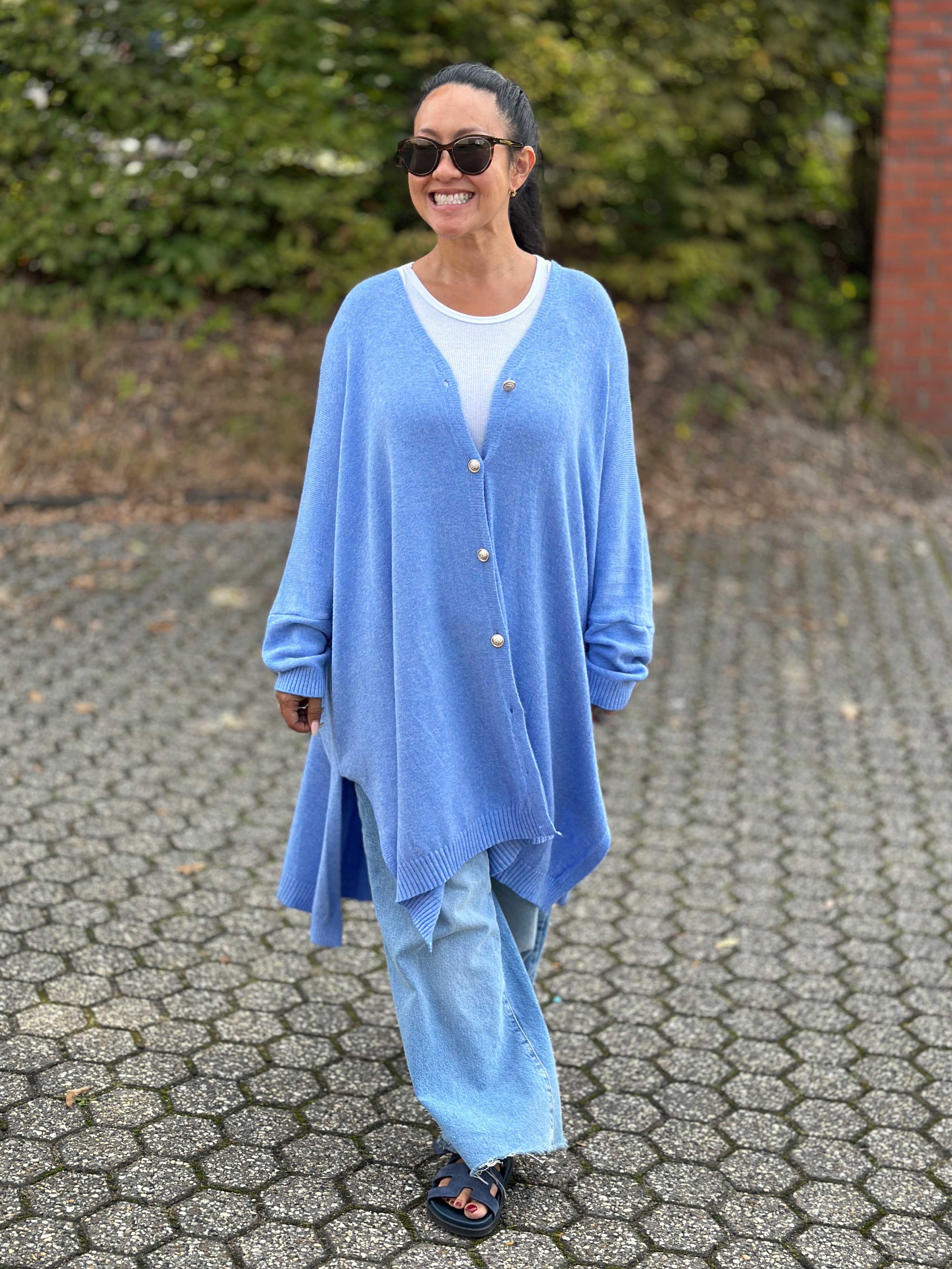 Oversize Viskose Cardigan TALL - Hellblau