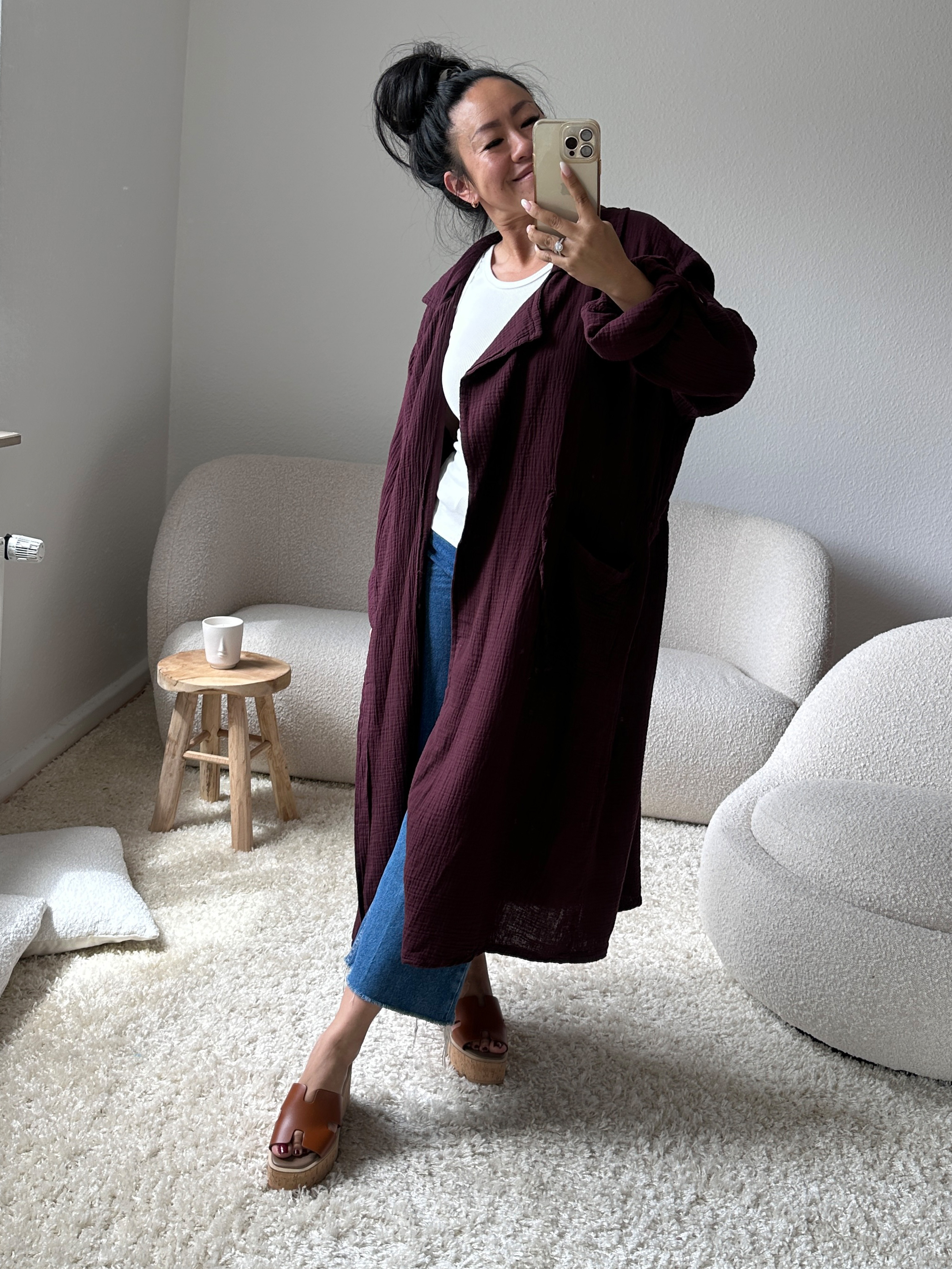 Musselin Trenchcoat - Bordeaux