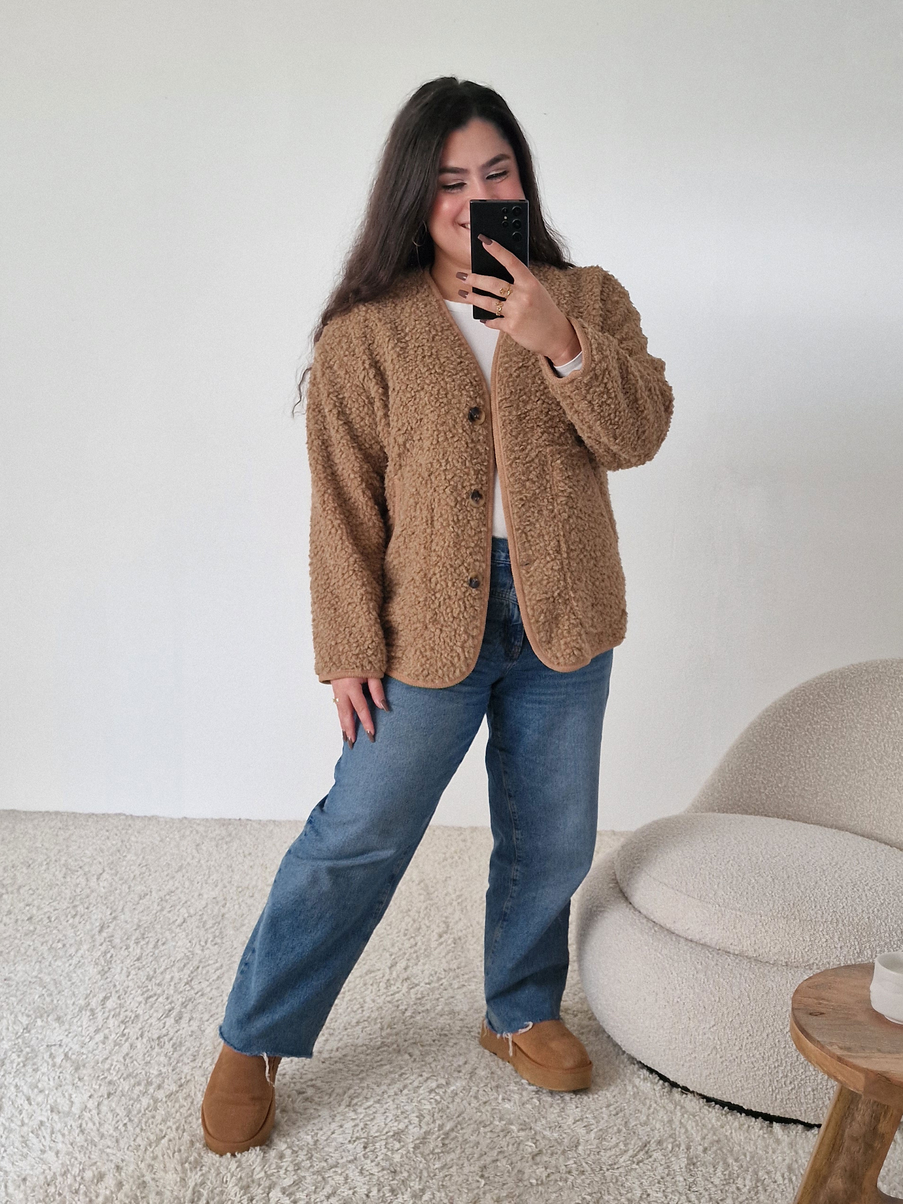 Teddylook Blazer Jacke - Camel