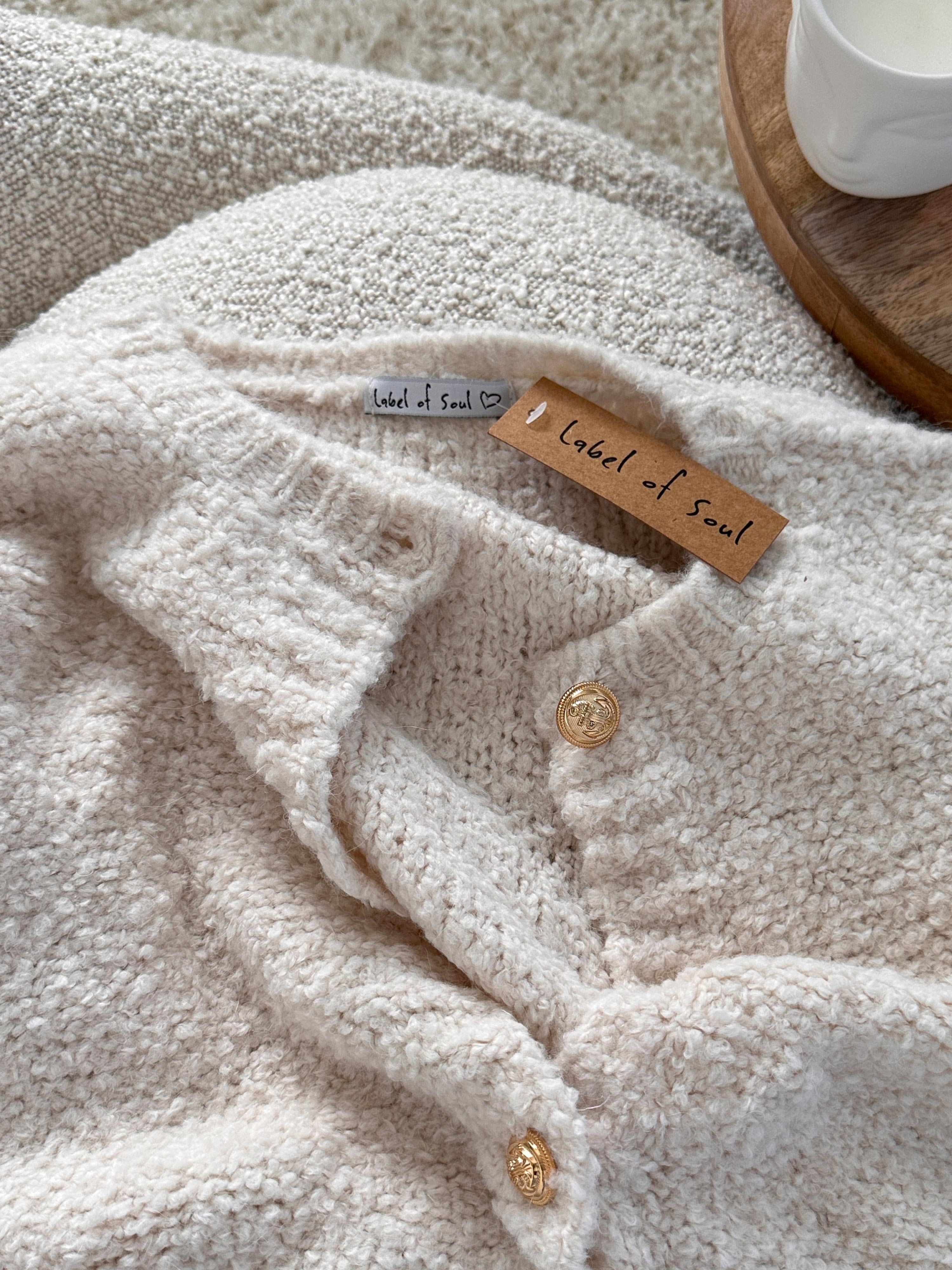 PREMIUM Bouclé Cardigan - Creme