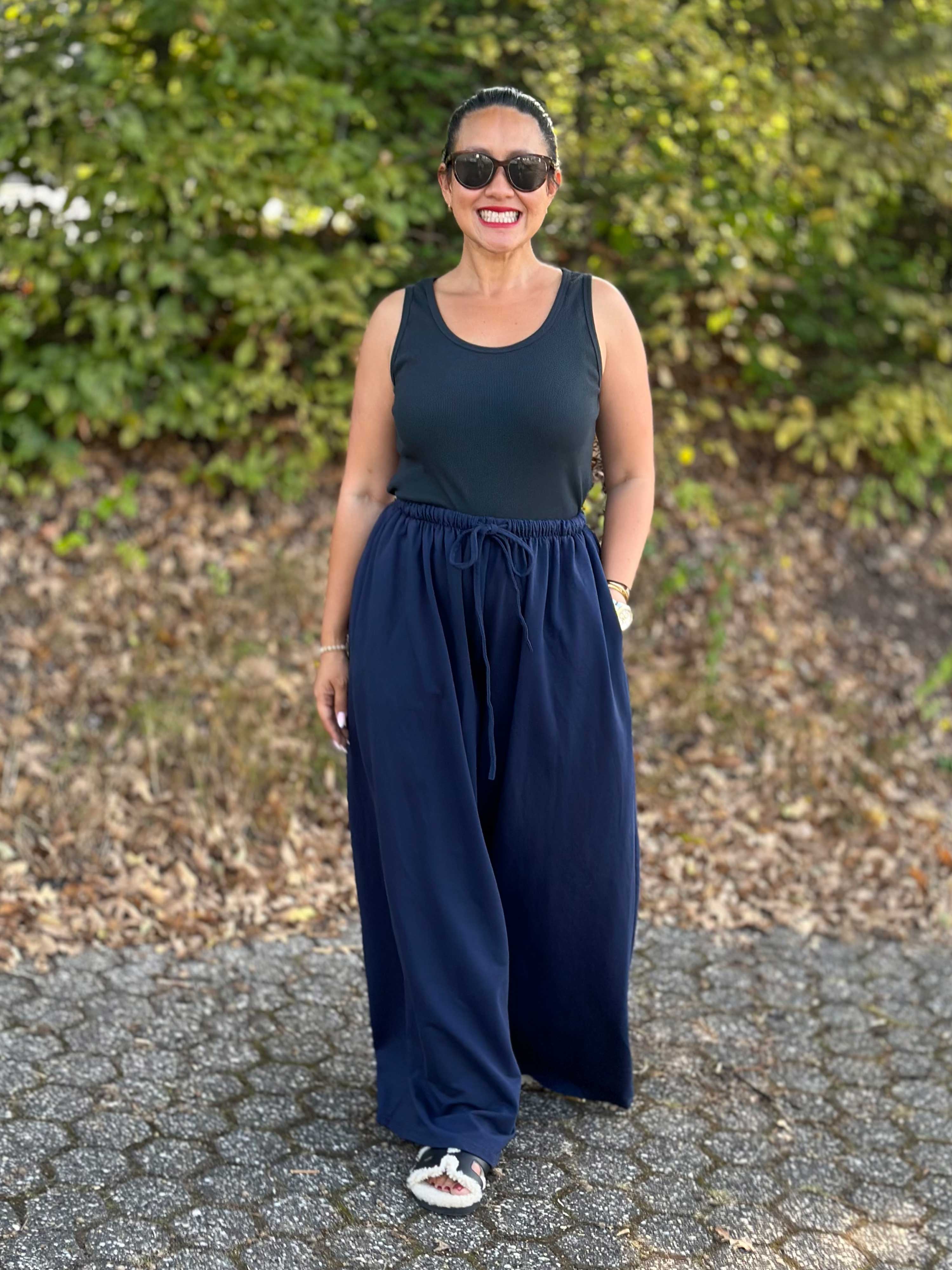 Basic Palazzo Hose - ONESIZE - Navy