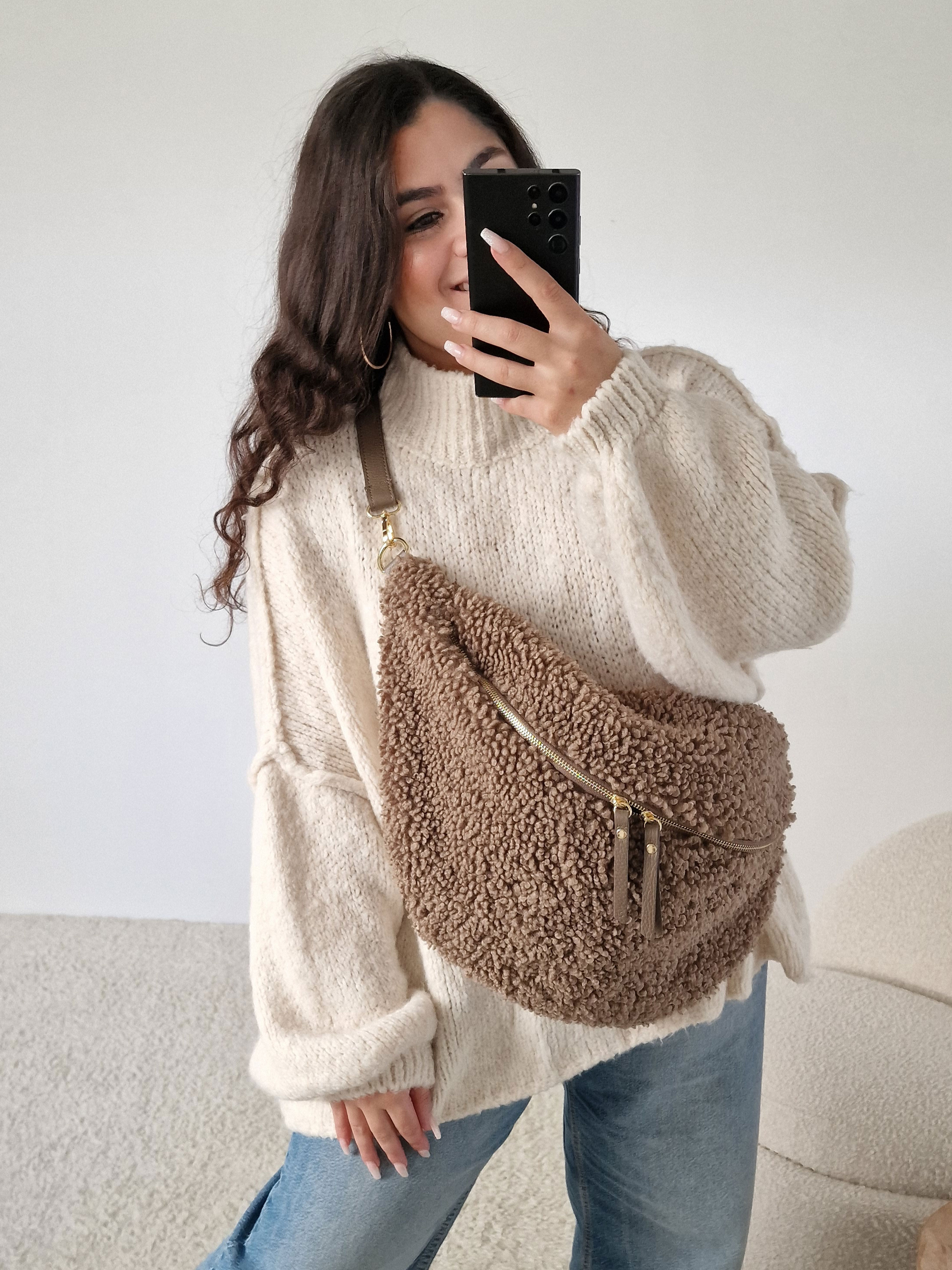 XXL Teddylook Bumbag - Taupe