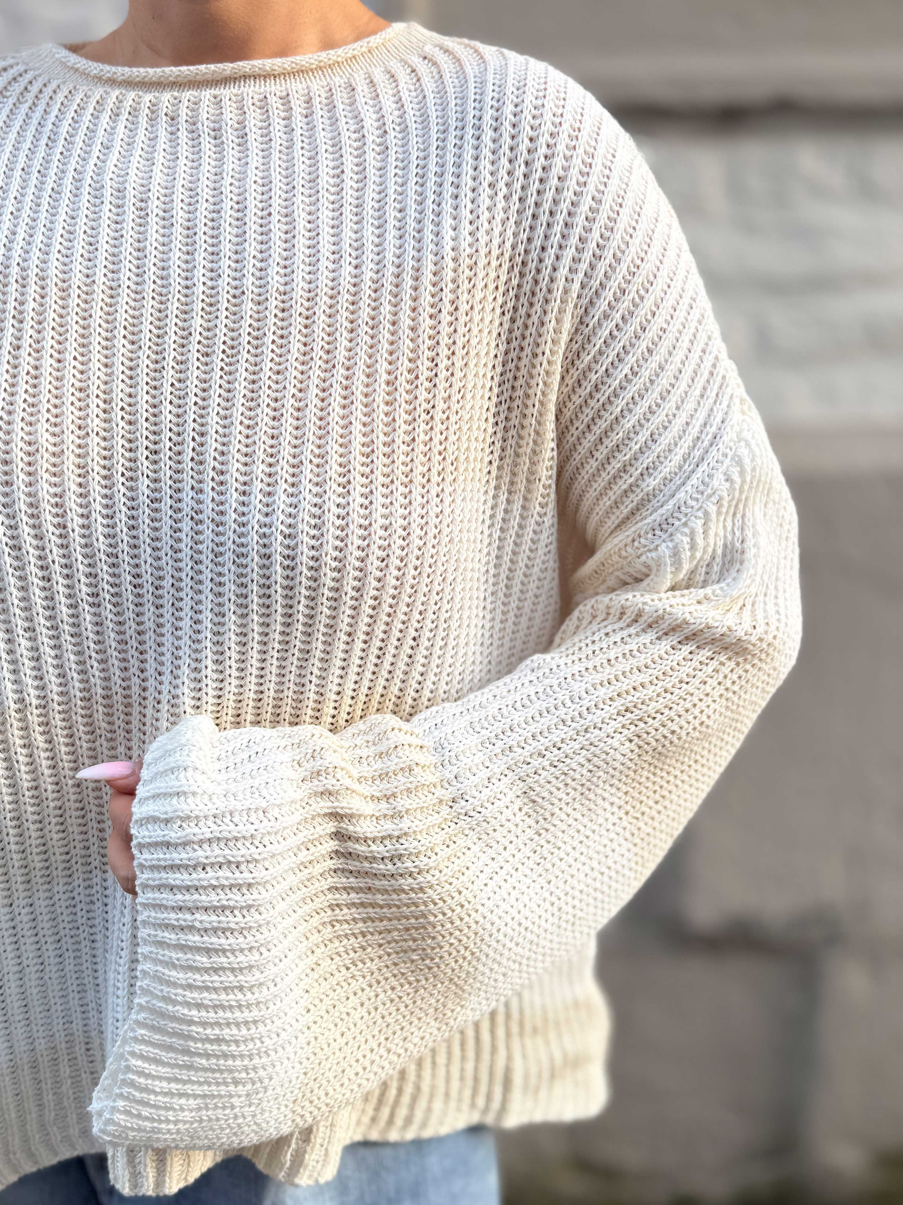 Gestreifter Strickpullover - Luisa - Beige/Creme