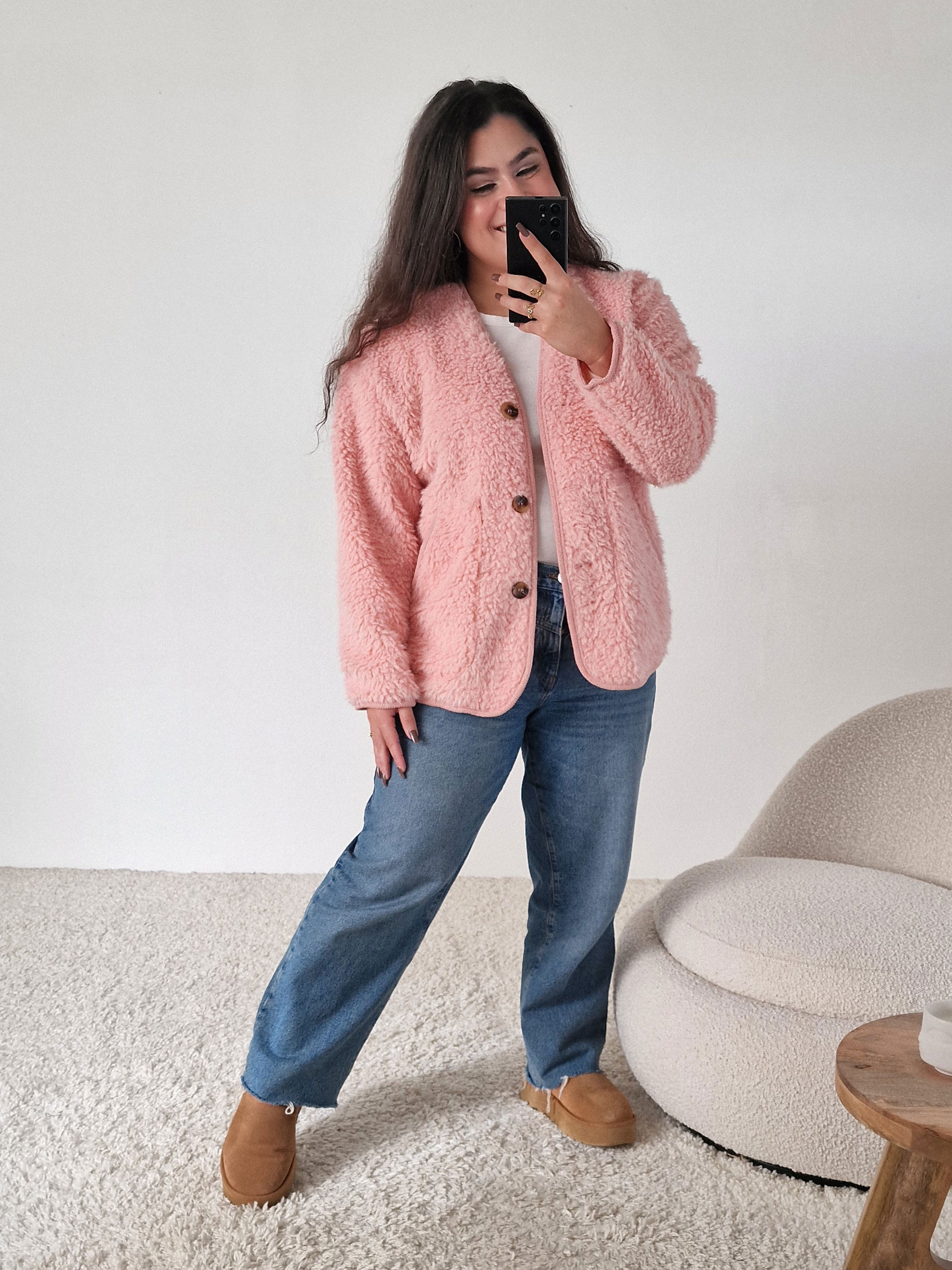 Teddylook Blazer Jacke - Rosa