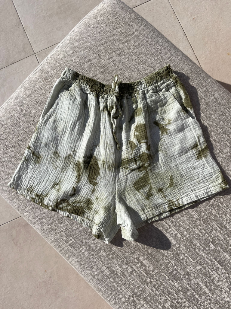 Musselin Shorts - Batik Matcha