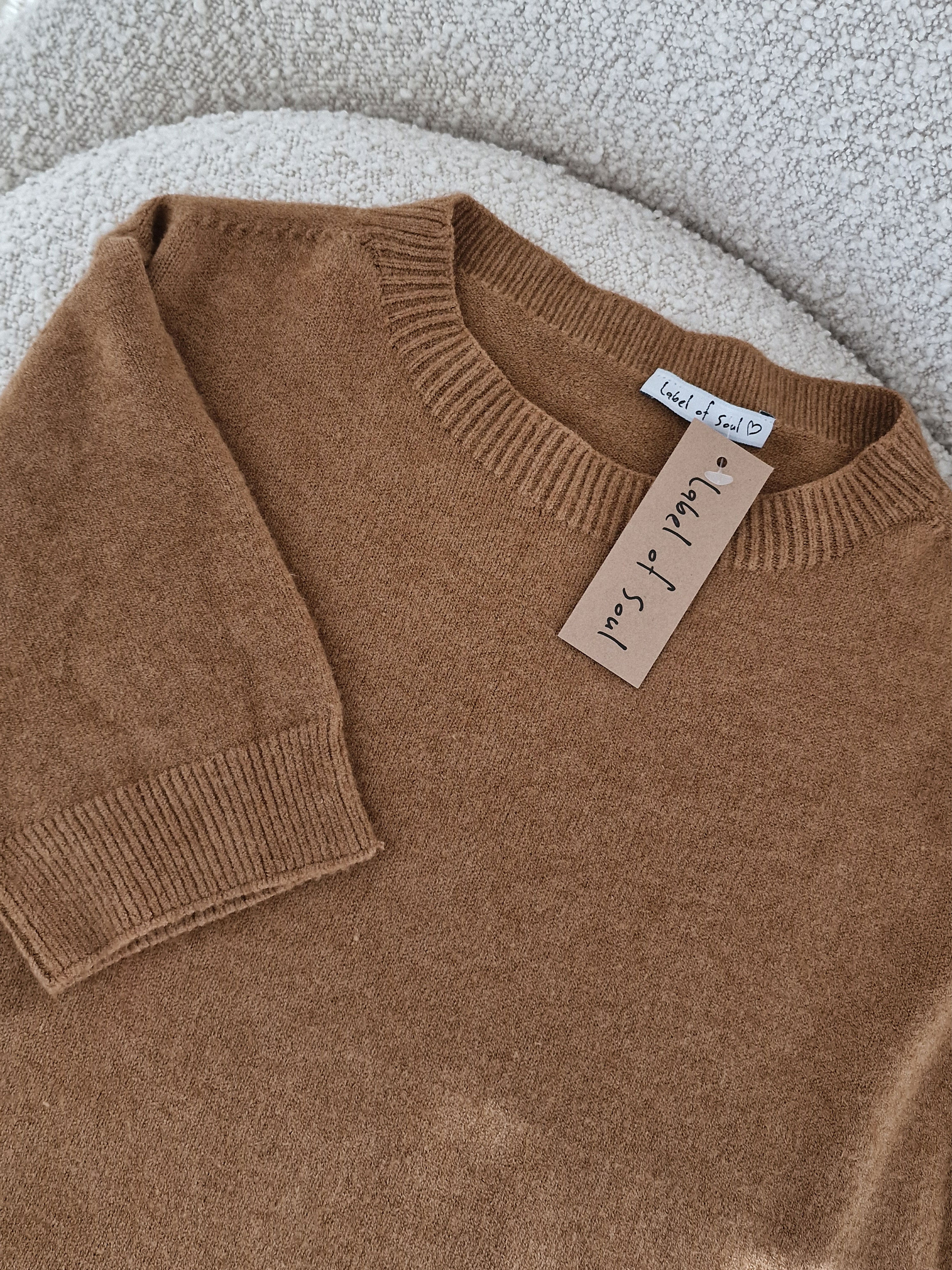 Viskose Kurzarm Pullover - Caramel