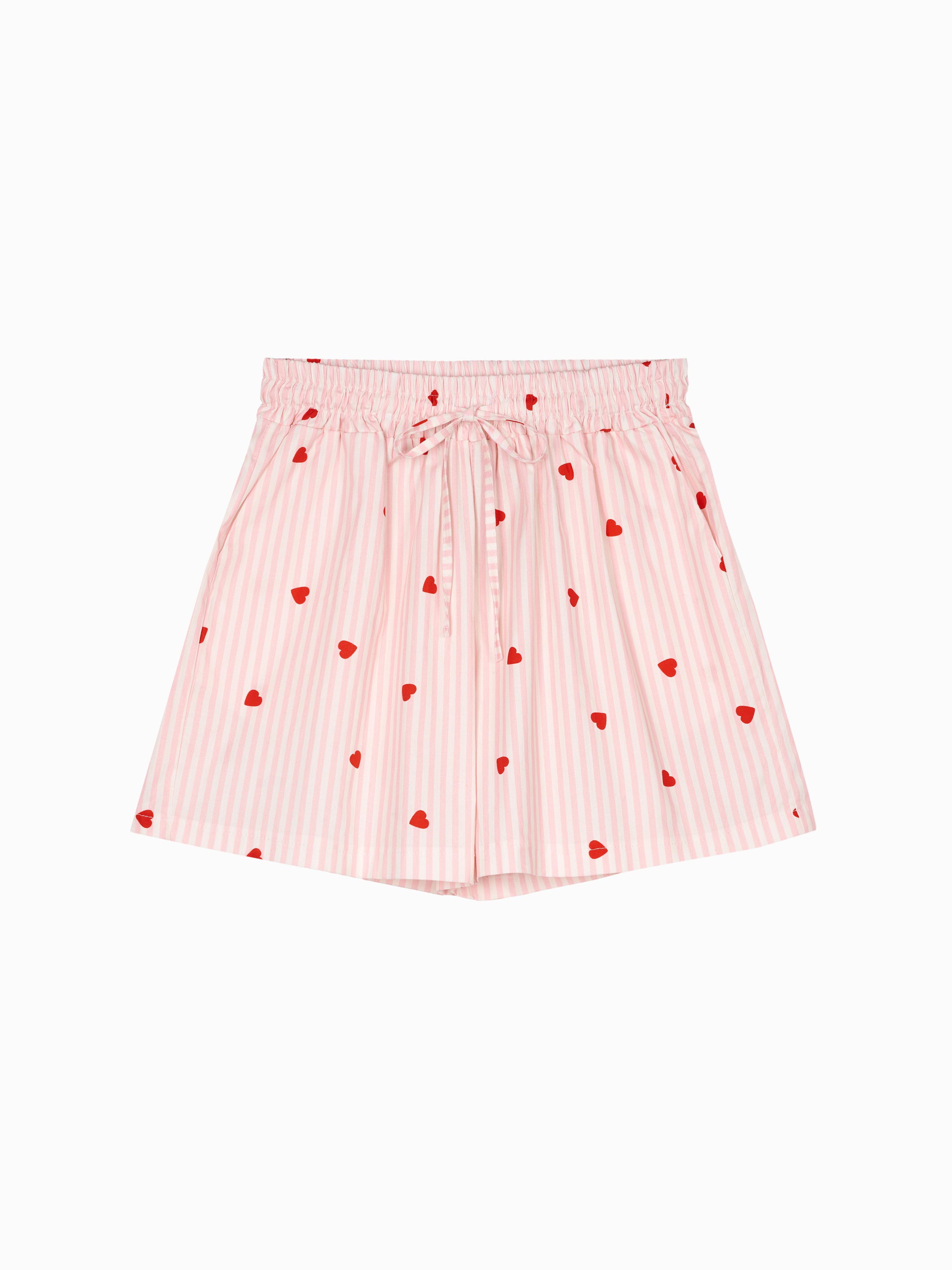 Gestreifte Cotton Shorts - AMORE - Rosa