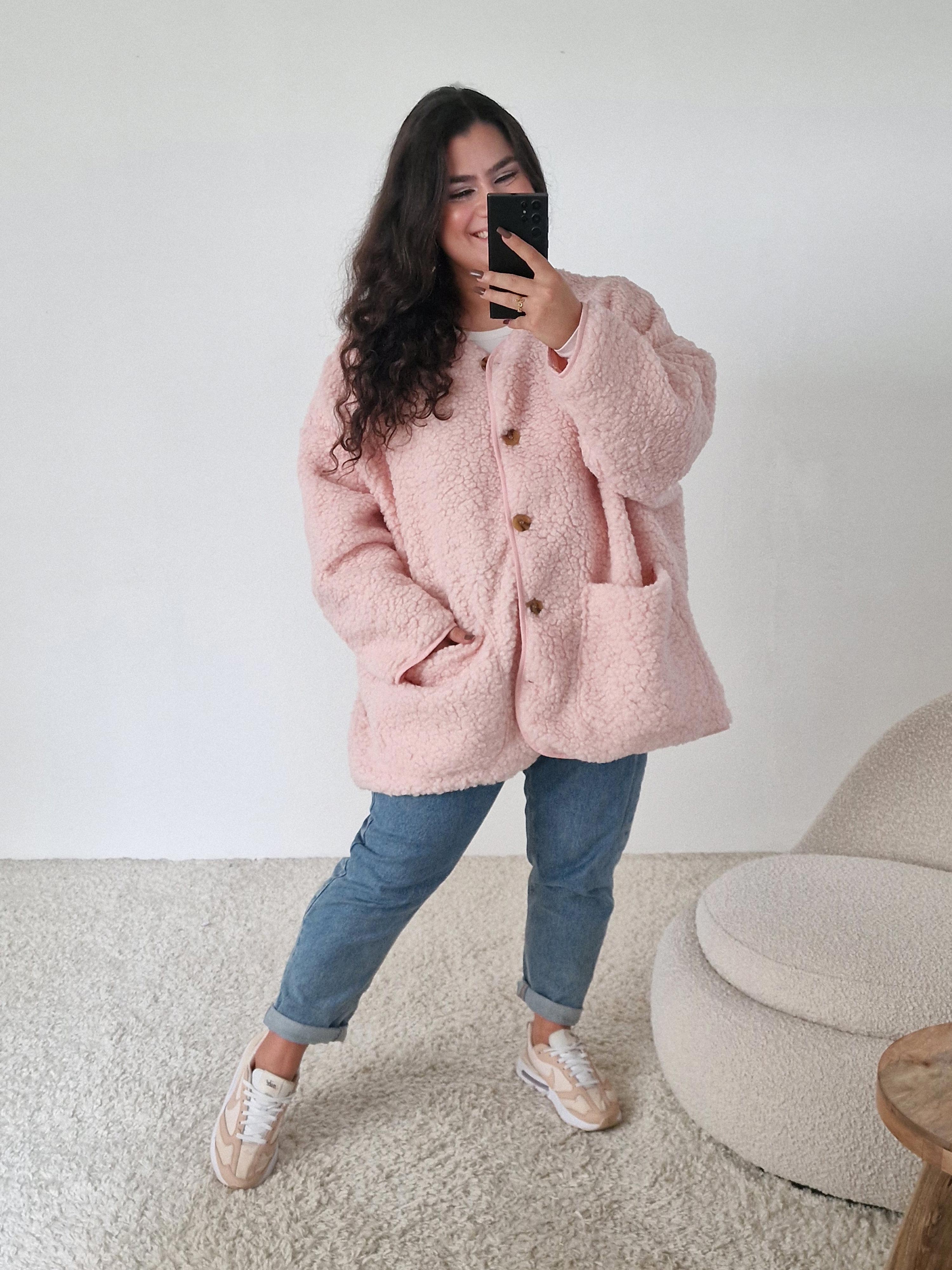 Teddylook Oversize Jacke - ICON - Puder