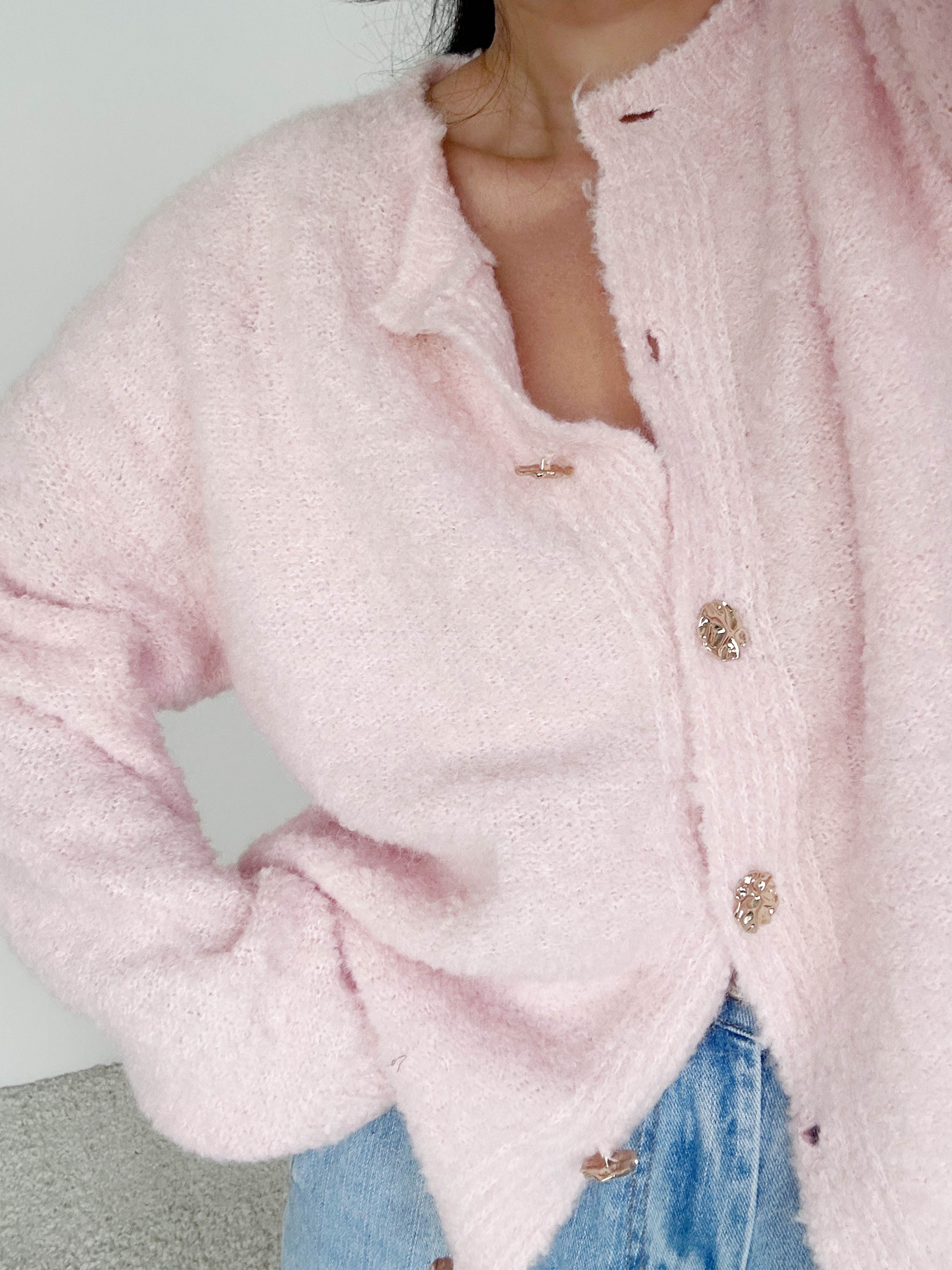 Cardigan mit Rundhalsausschnitt - BUTTONI - Rosa