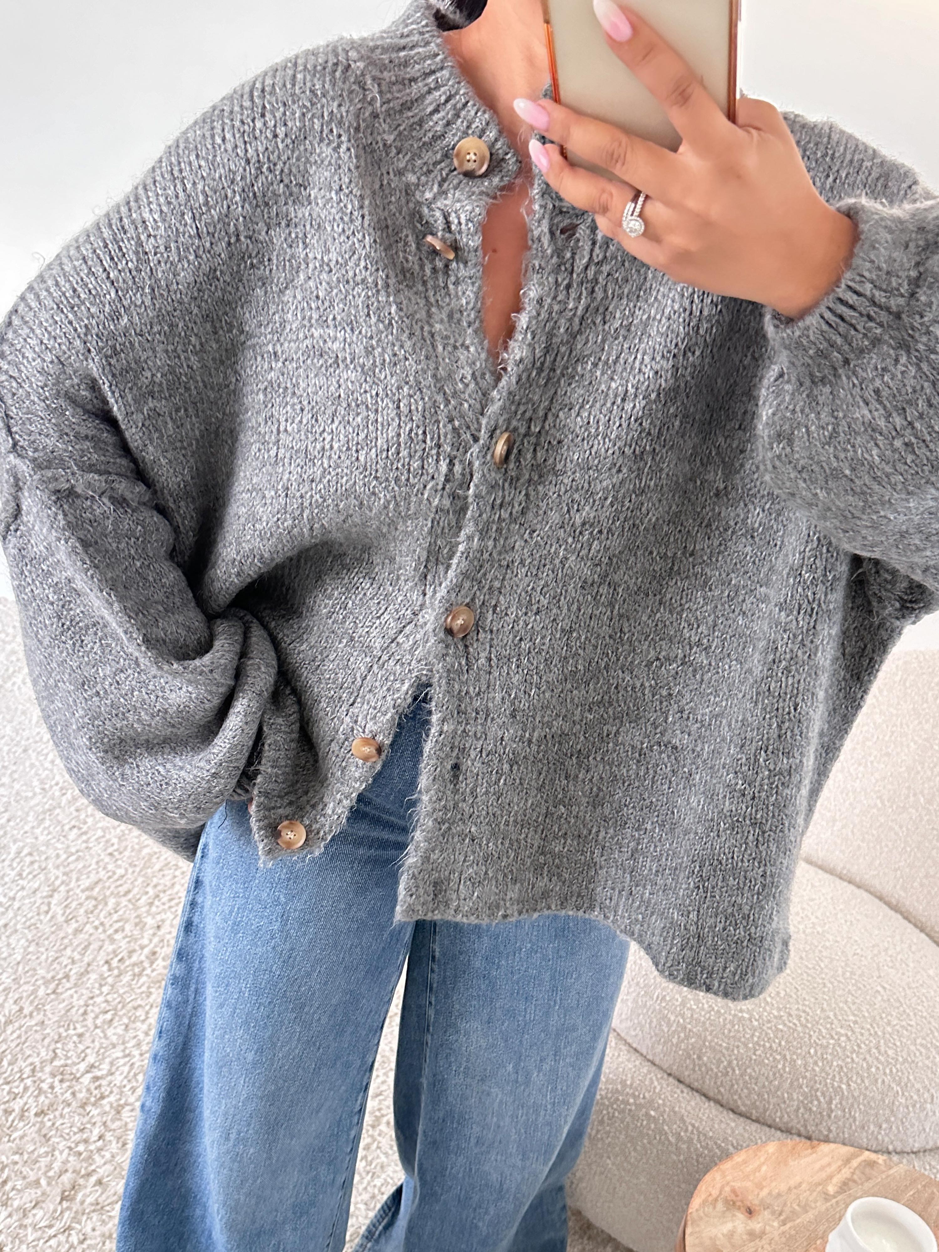 Oversize Cardigan - FLAUSCHI - Anthrazit