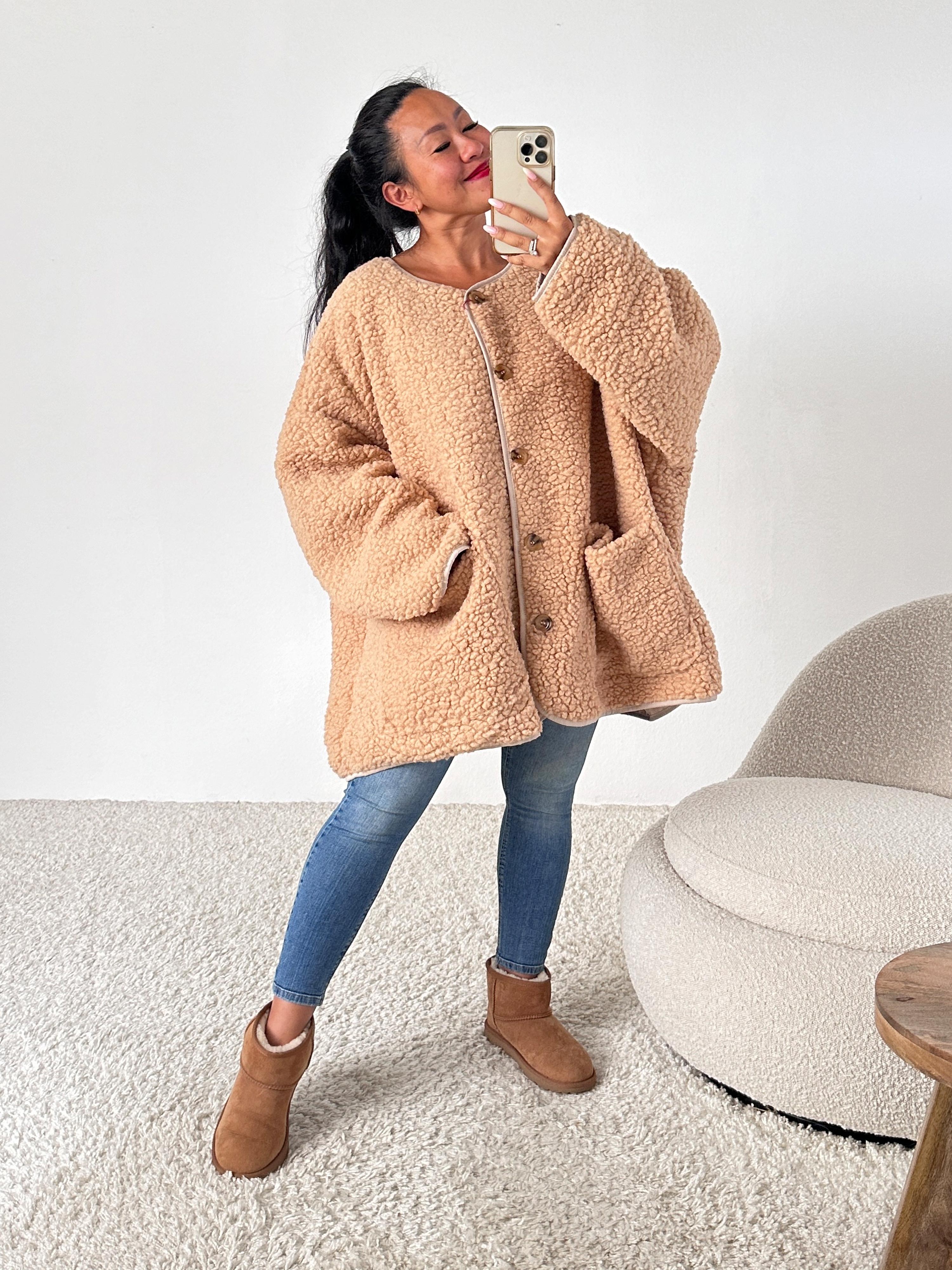 Teddylook Oversize Jacke - ICON - Oatmeal