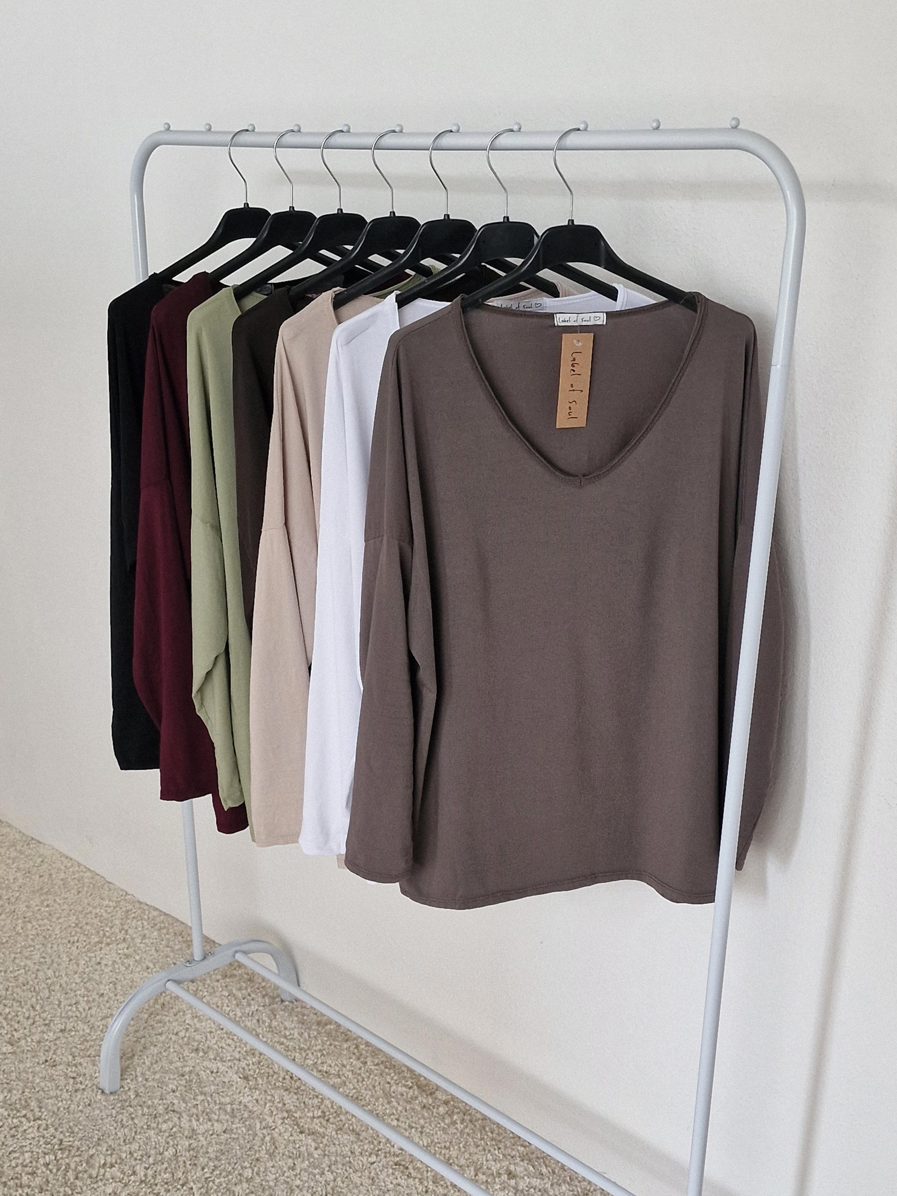 Basic Langarmshirt V-NECK - Taupe