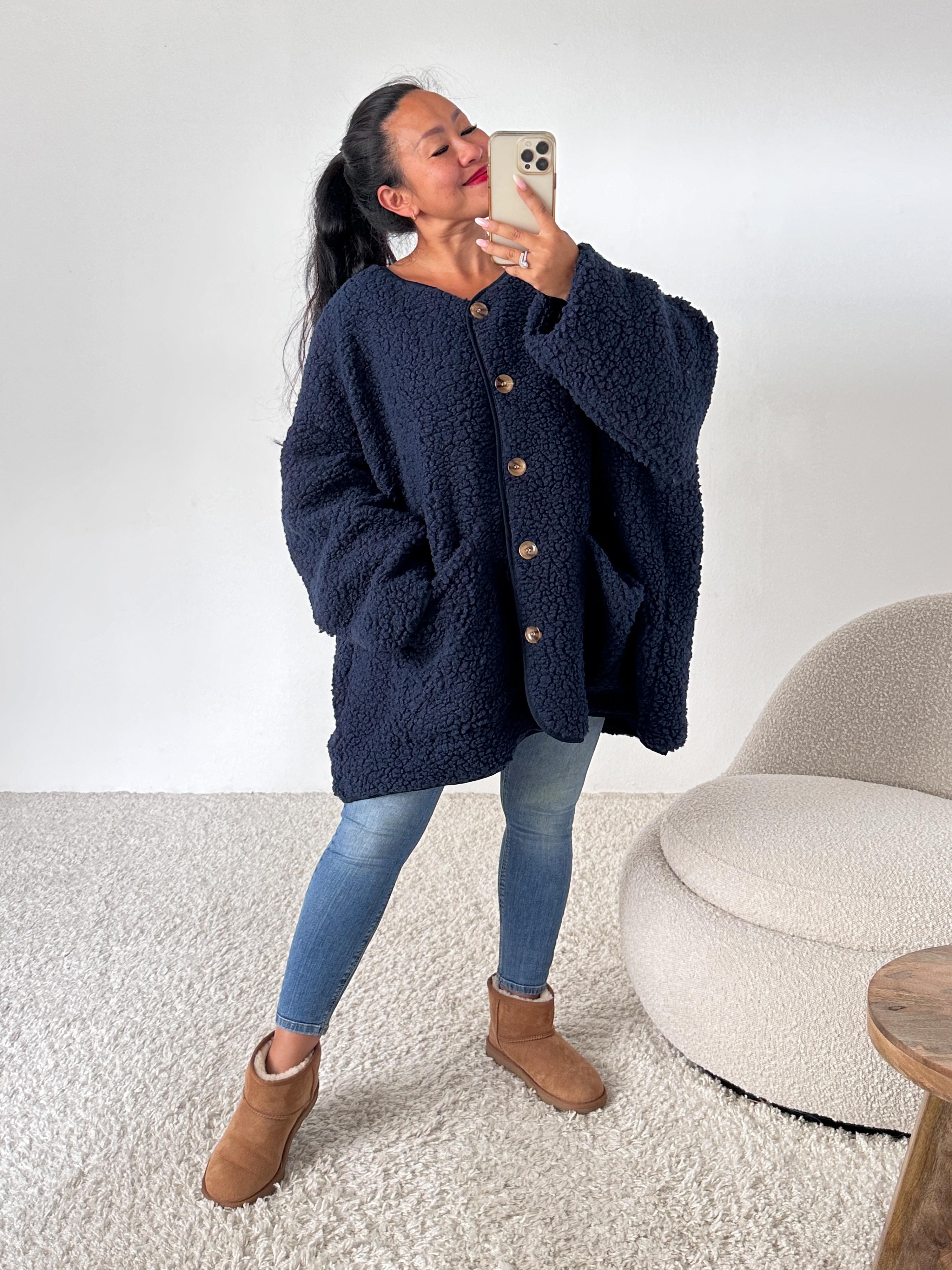 Teddylook Oversize Jacke - ICON - Navy