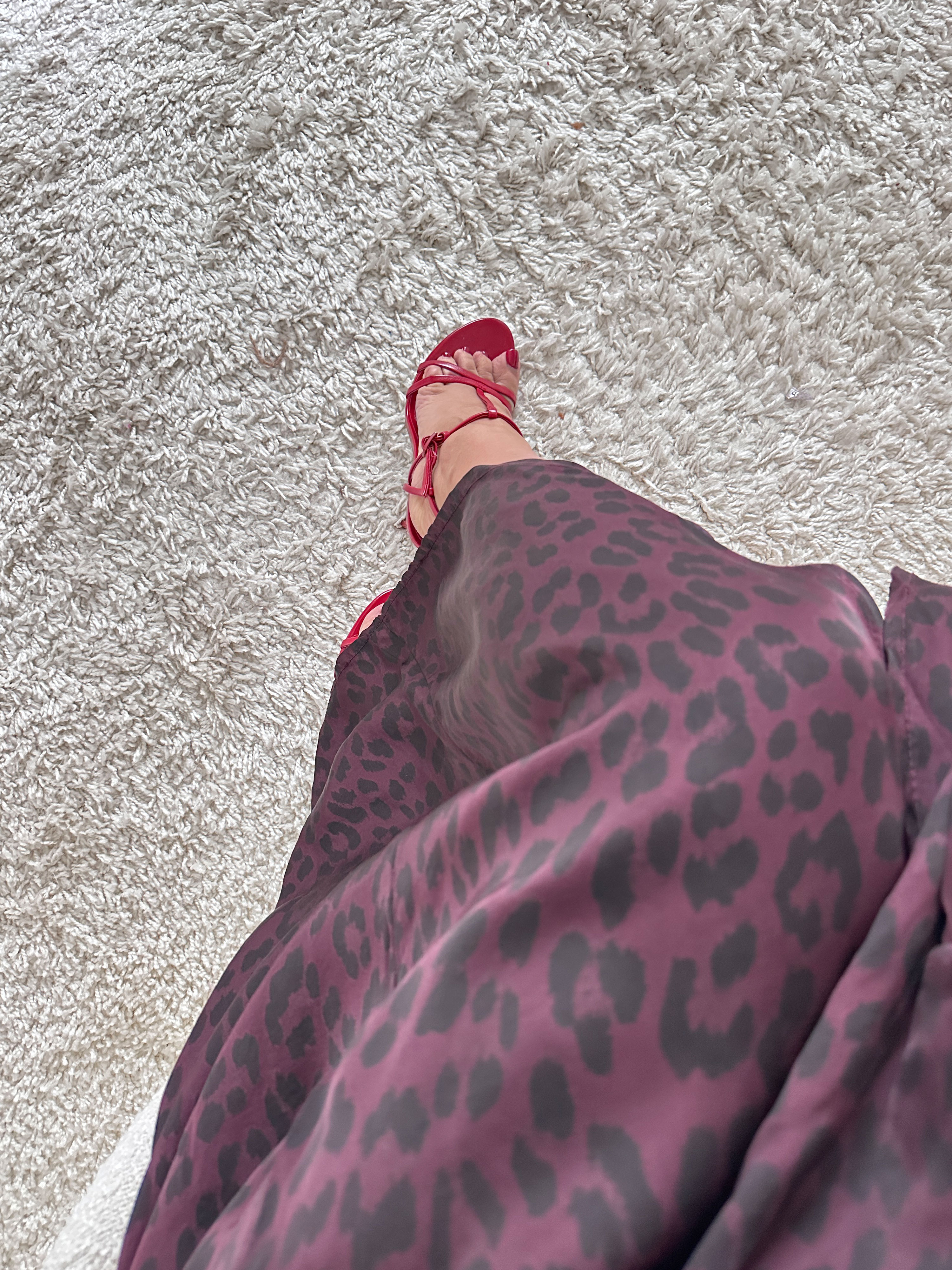 LIMITED Viskose Kleid mit Seidenanteil - LEOPARD - Merlot