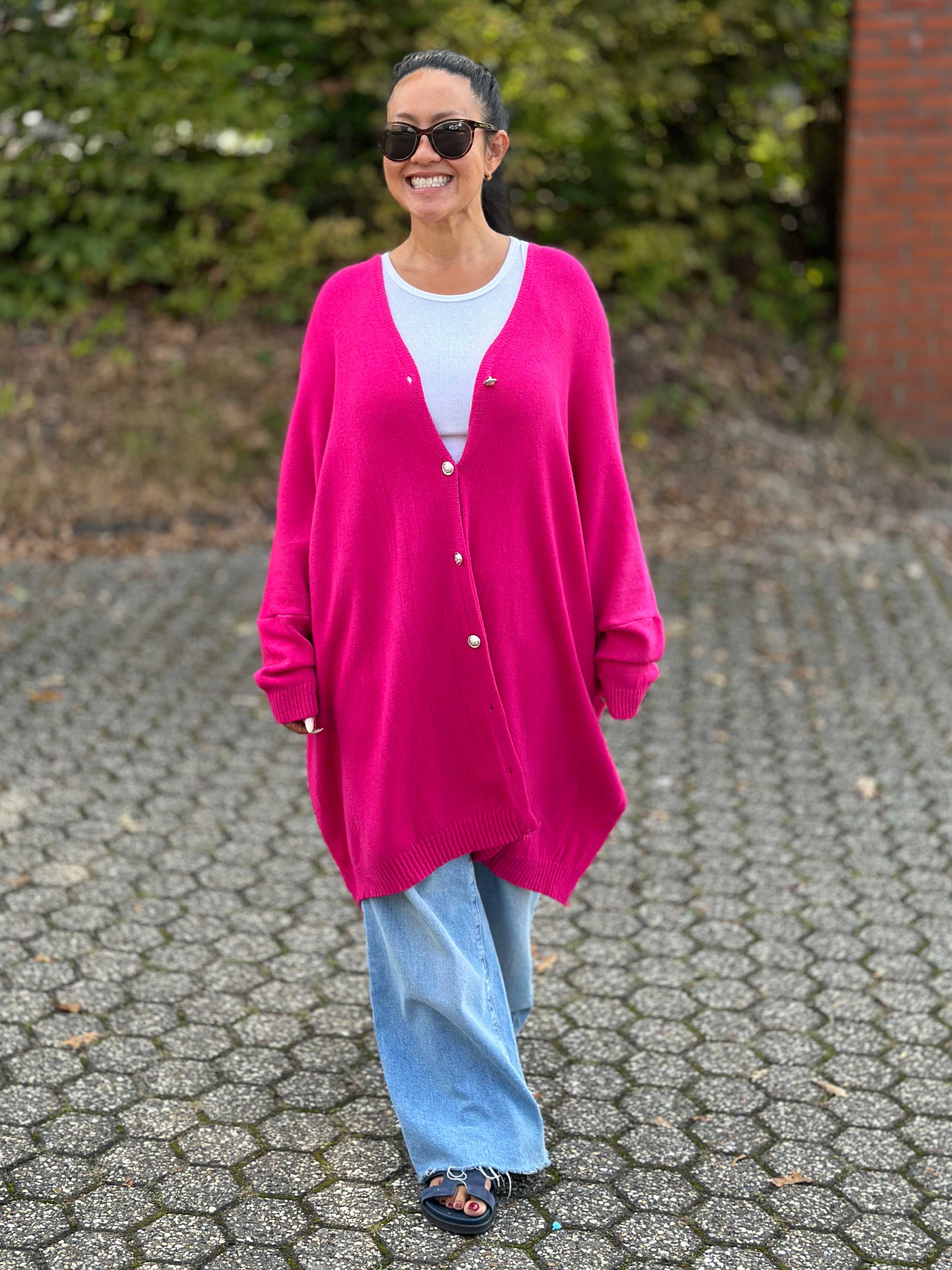 Oversize Viskose Cardigan TALL - Pink