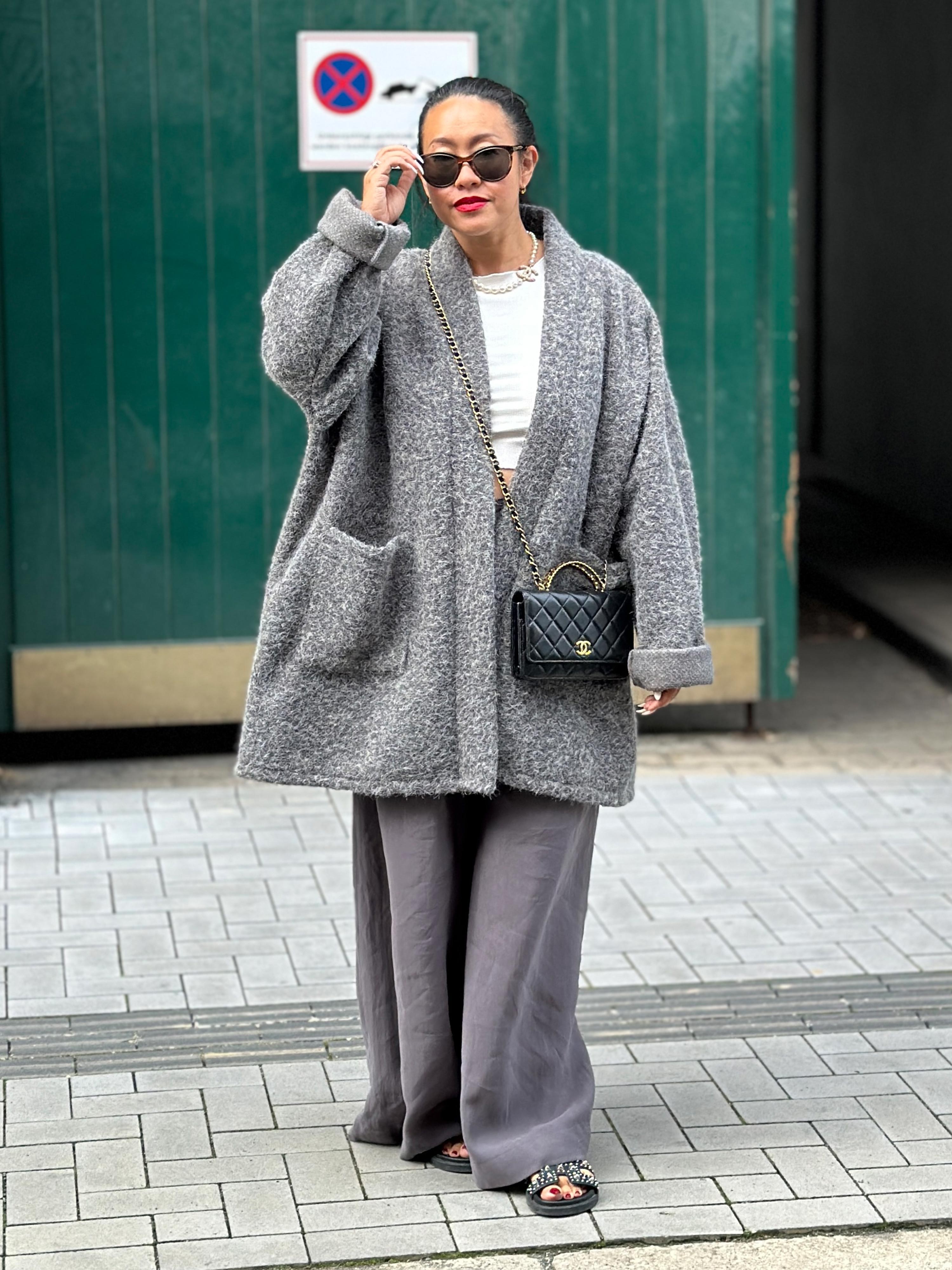 Oversize Blazer Jacke - Grau