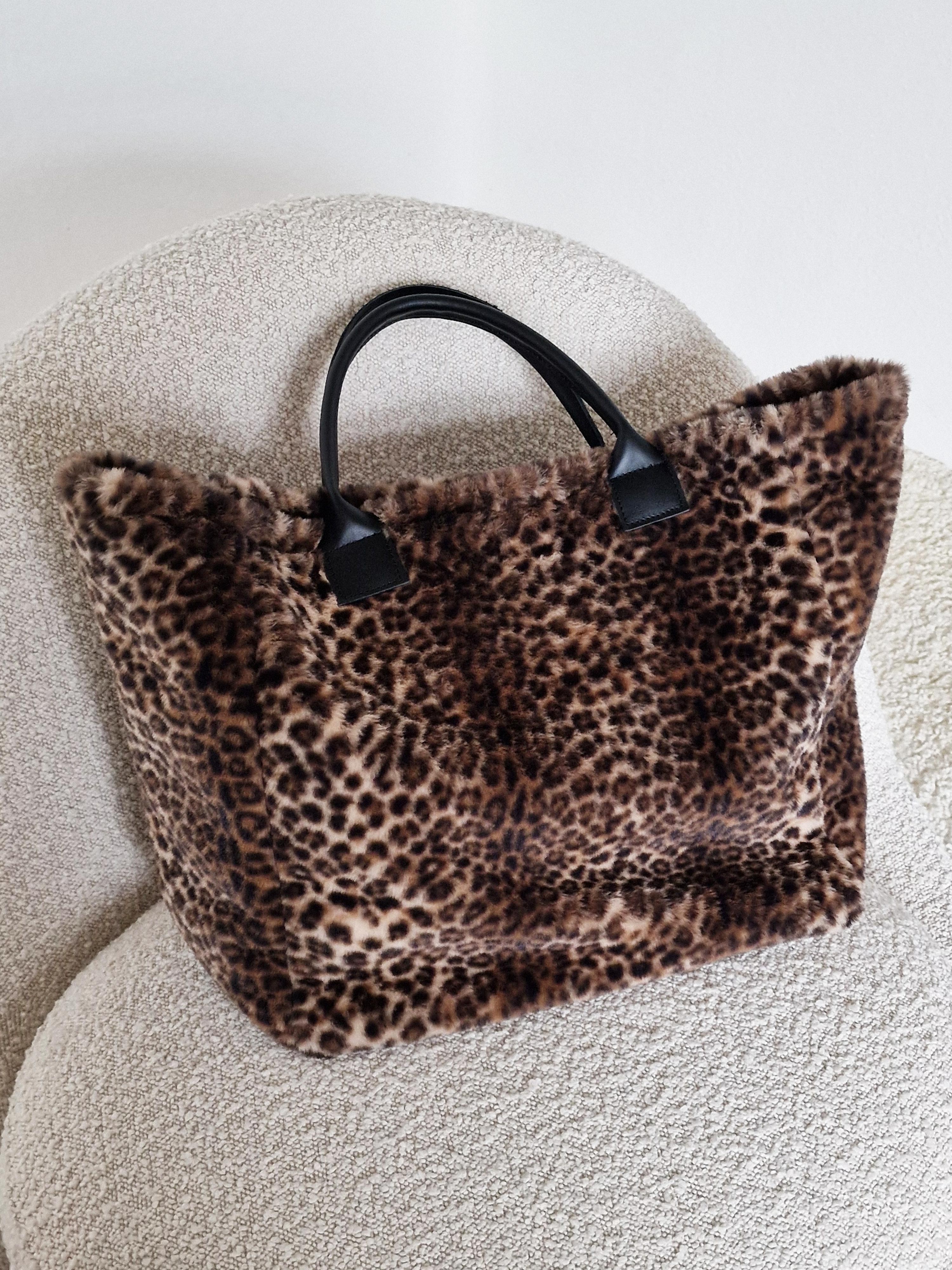 Kunstfell Tasche - LEOPARD - Braun