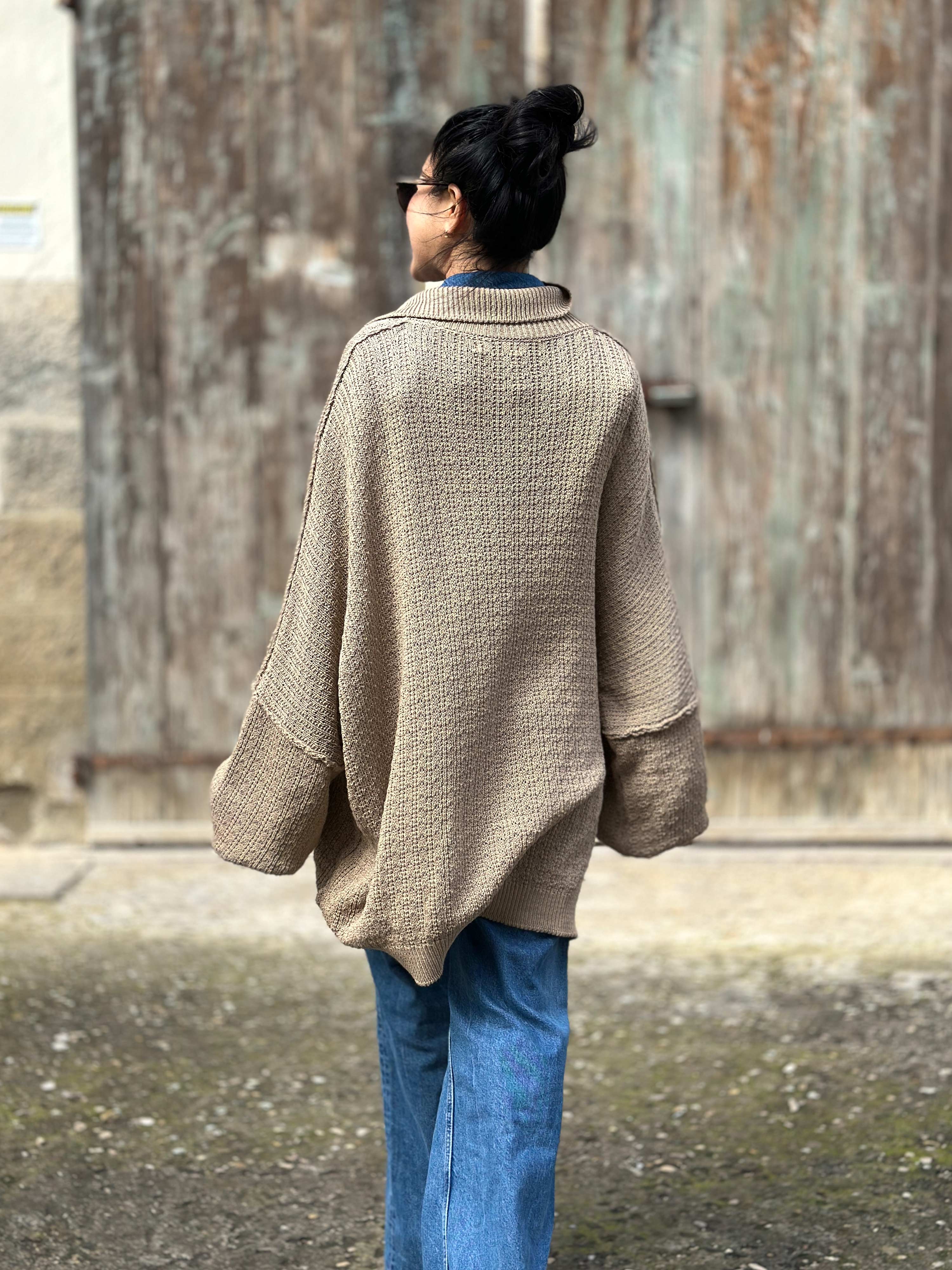 Oversize Häkelpullover MANACOR - Cappuccino