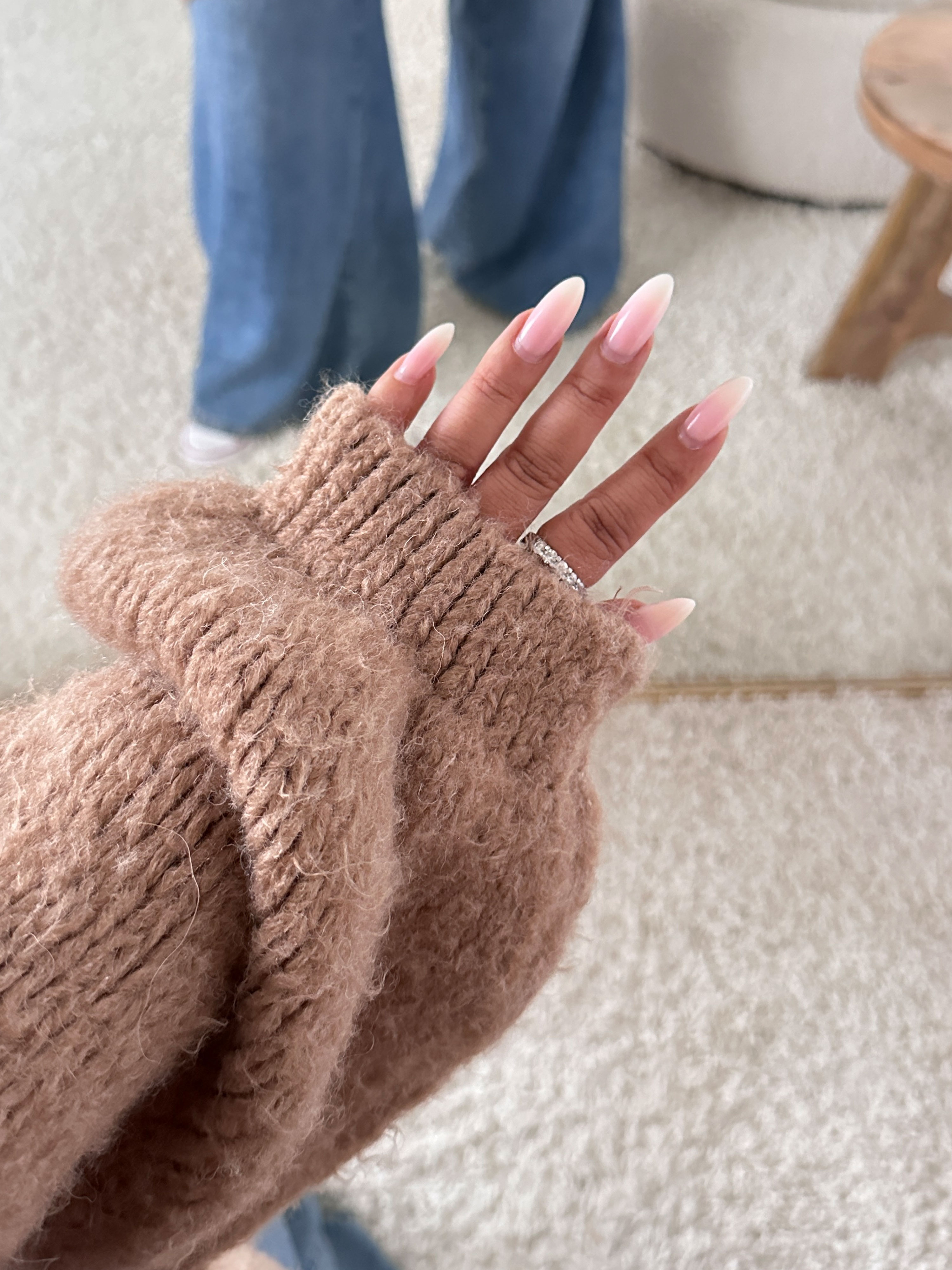 Oversize Strickpullover mit Stehkragen FLAUSCHI - TALL - Camel