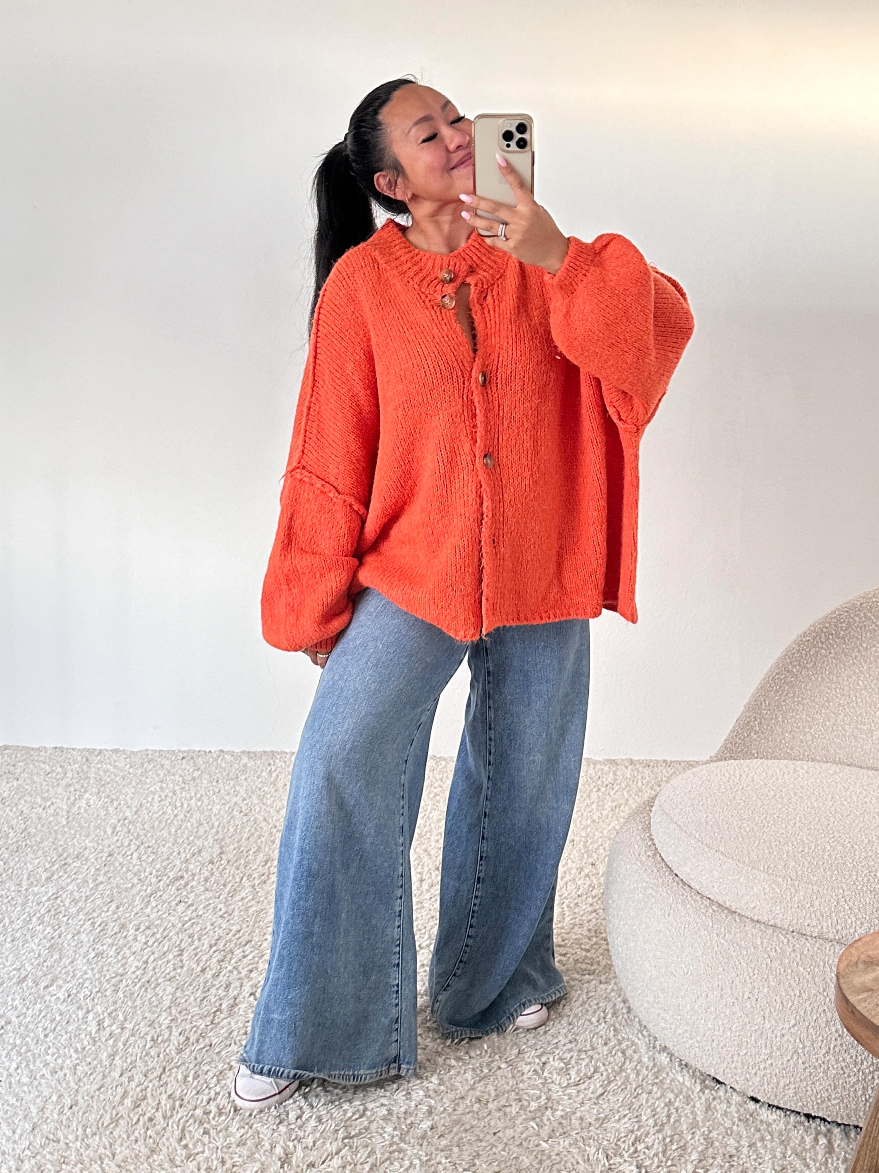 Oversize Cardigan - FLAUSCHI - Pumpkin