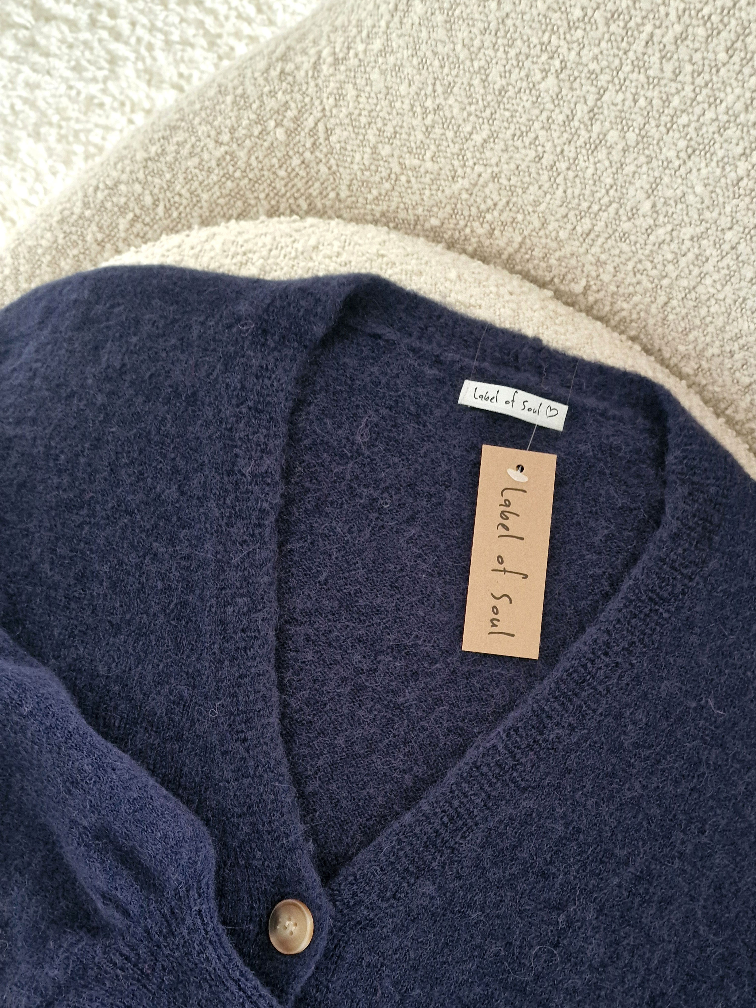 Cardigan mit Baby-Alpakawollanteil - Navy