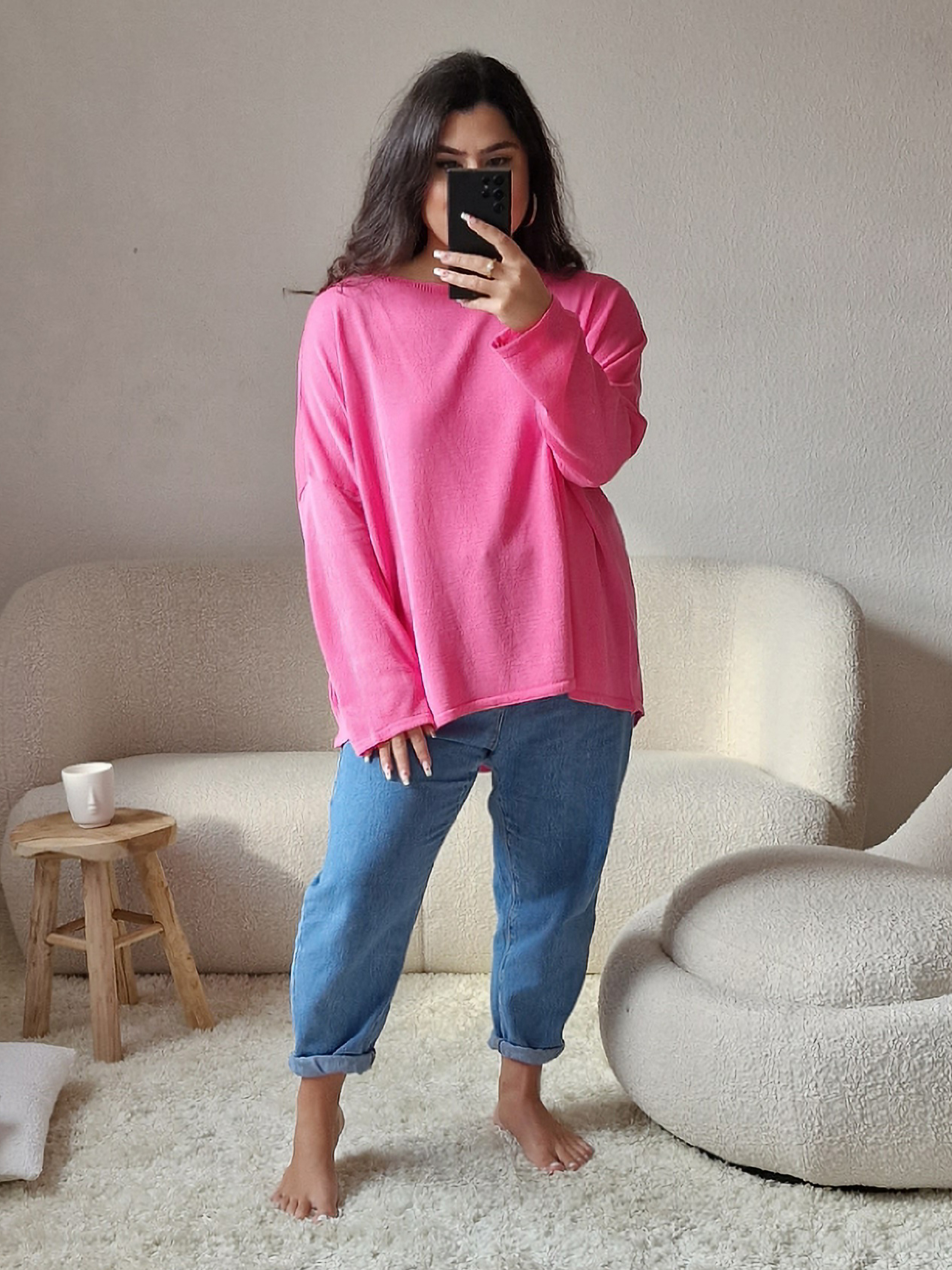 Oversize SPRING Vokuhila Pullover - Bubblegum