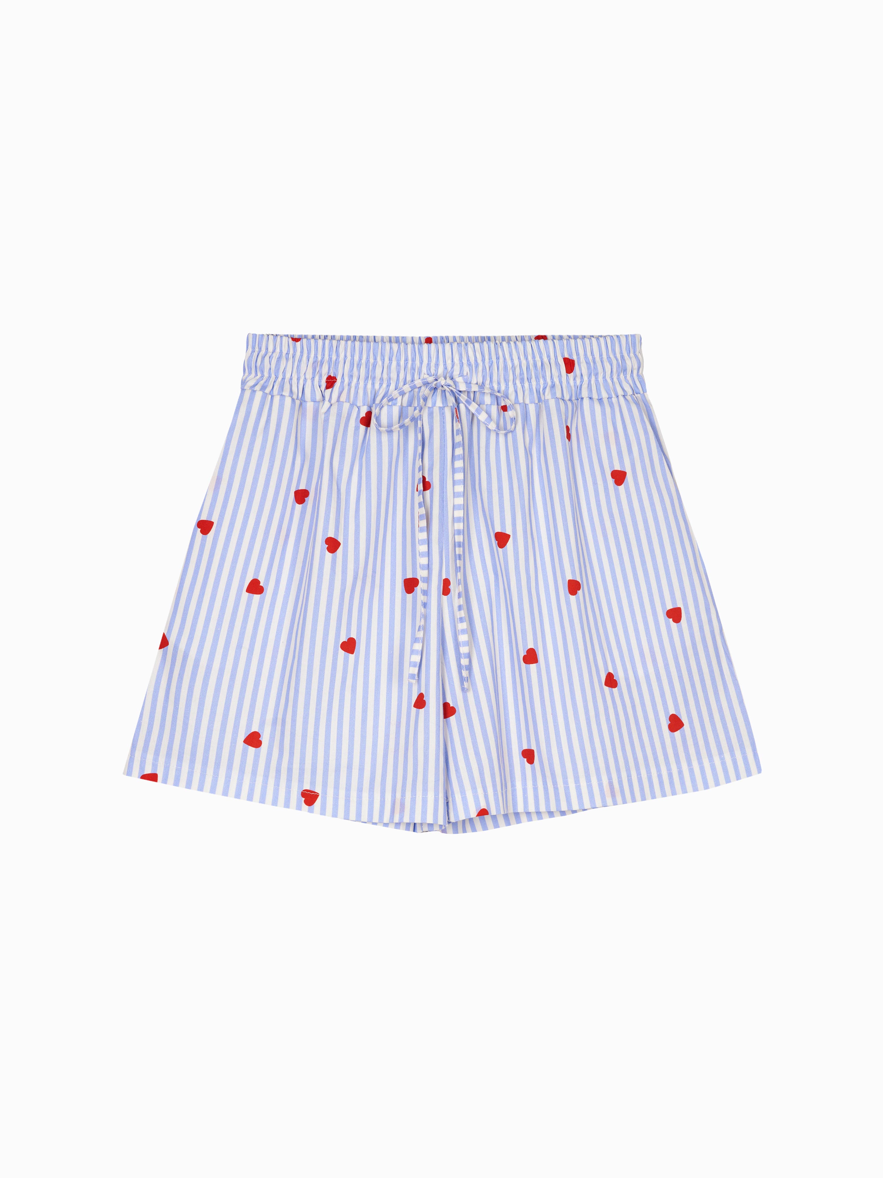 Gestreifte Cotton Shorts - AMORE -  Blau