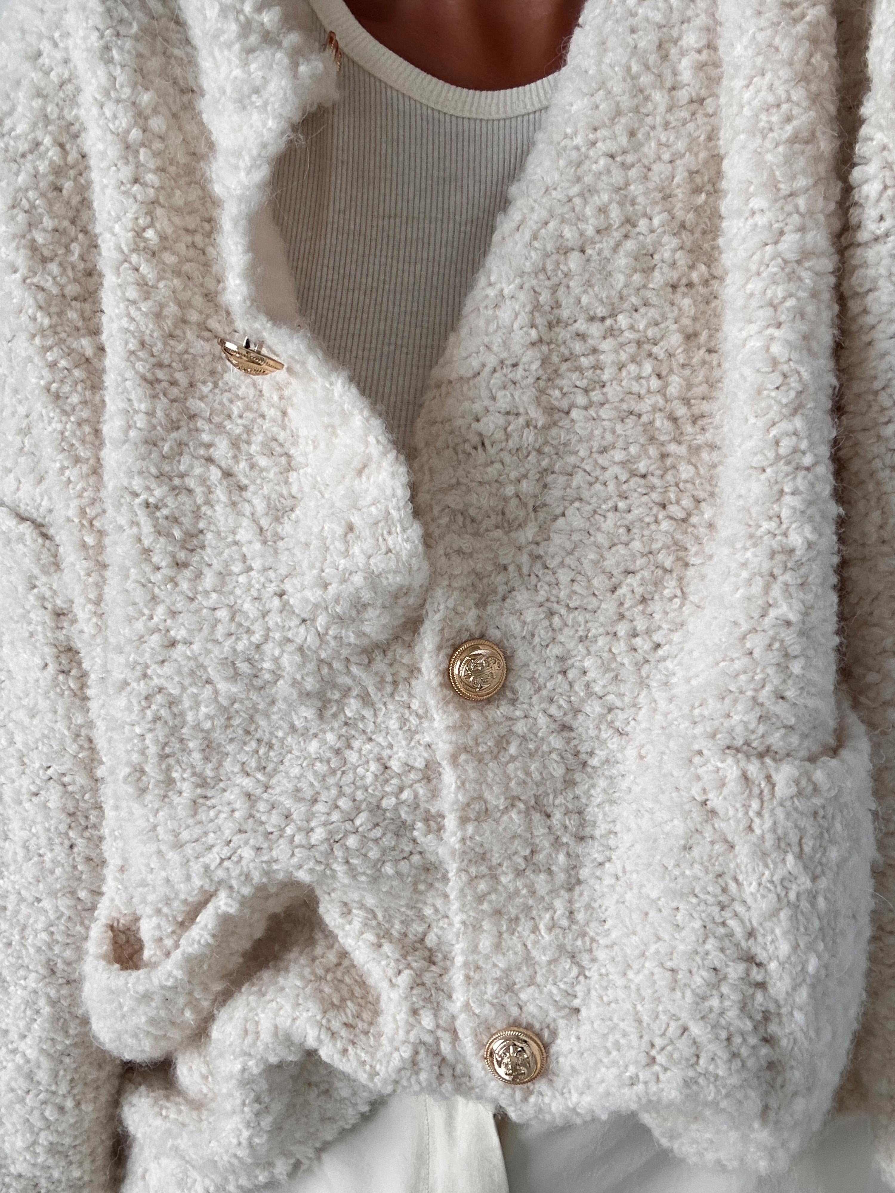 PREMIUM Bouclé Cardigan - Creme