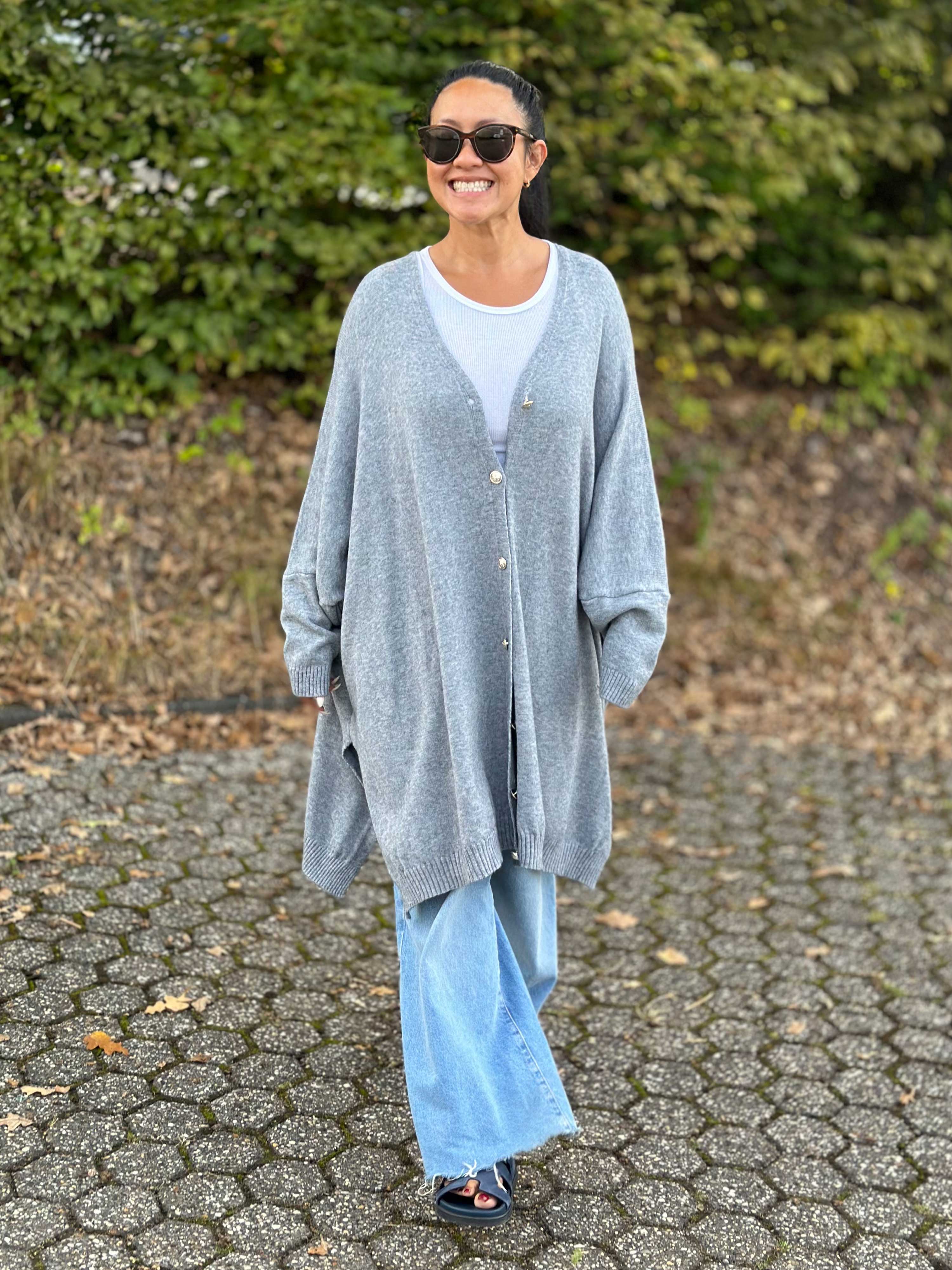 Oversize Viskose Cardigan TALL - Grau